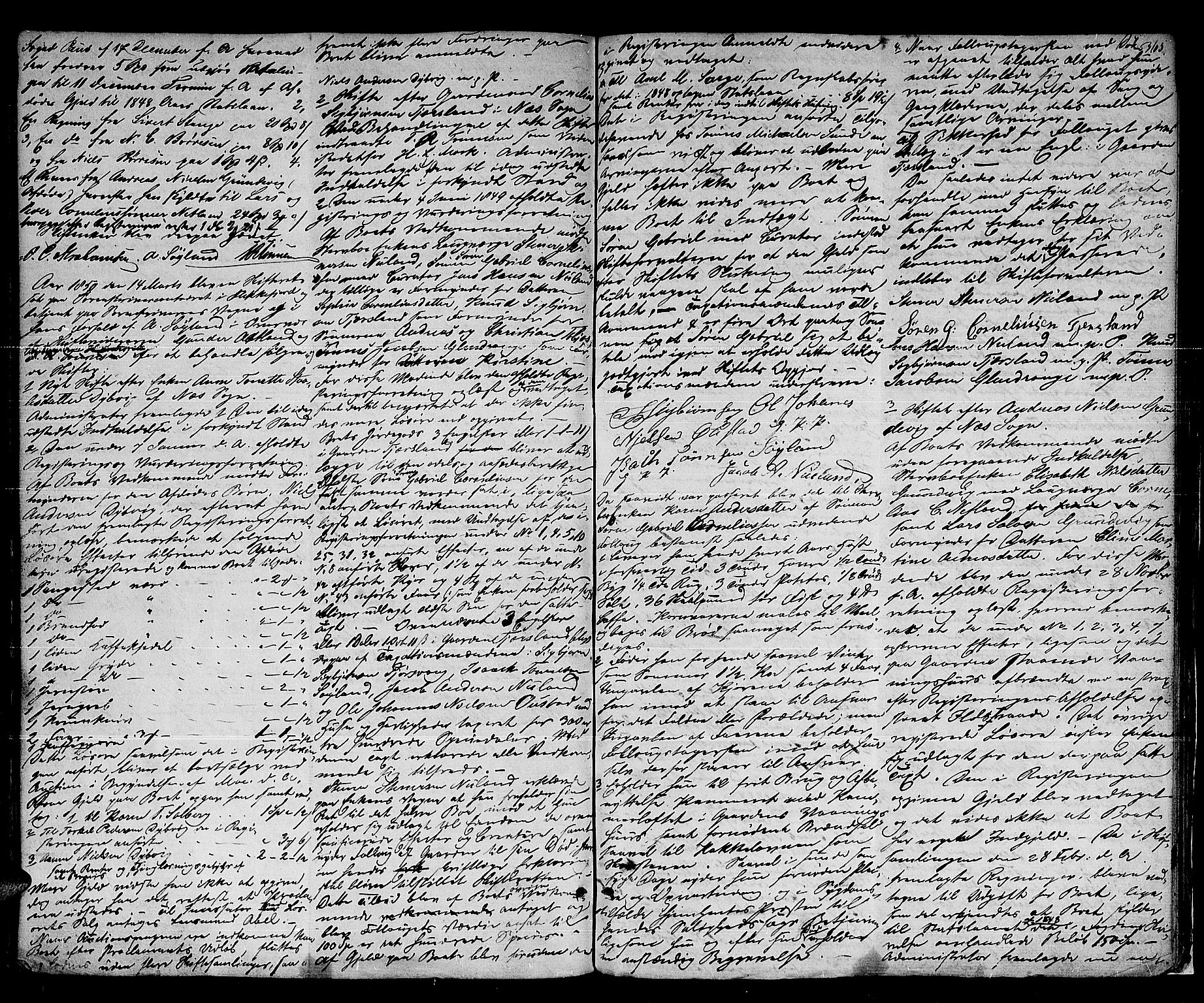 Flekkefjord sorenskriveri, SAK/1221-0001/H/Hc/L0012: Skifteprotokoll nr. 6, med gårdsnavn- og personnavnregister, 1841-1850, p. 364b-365a