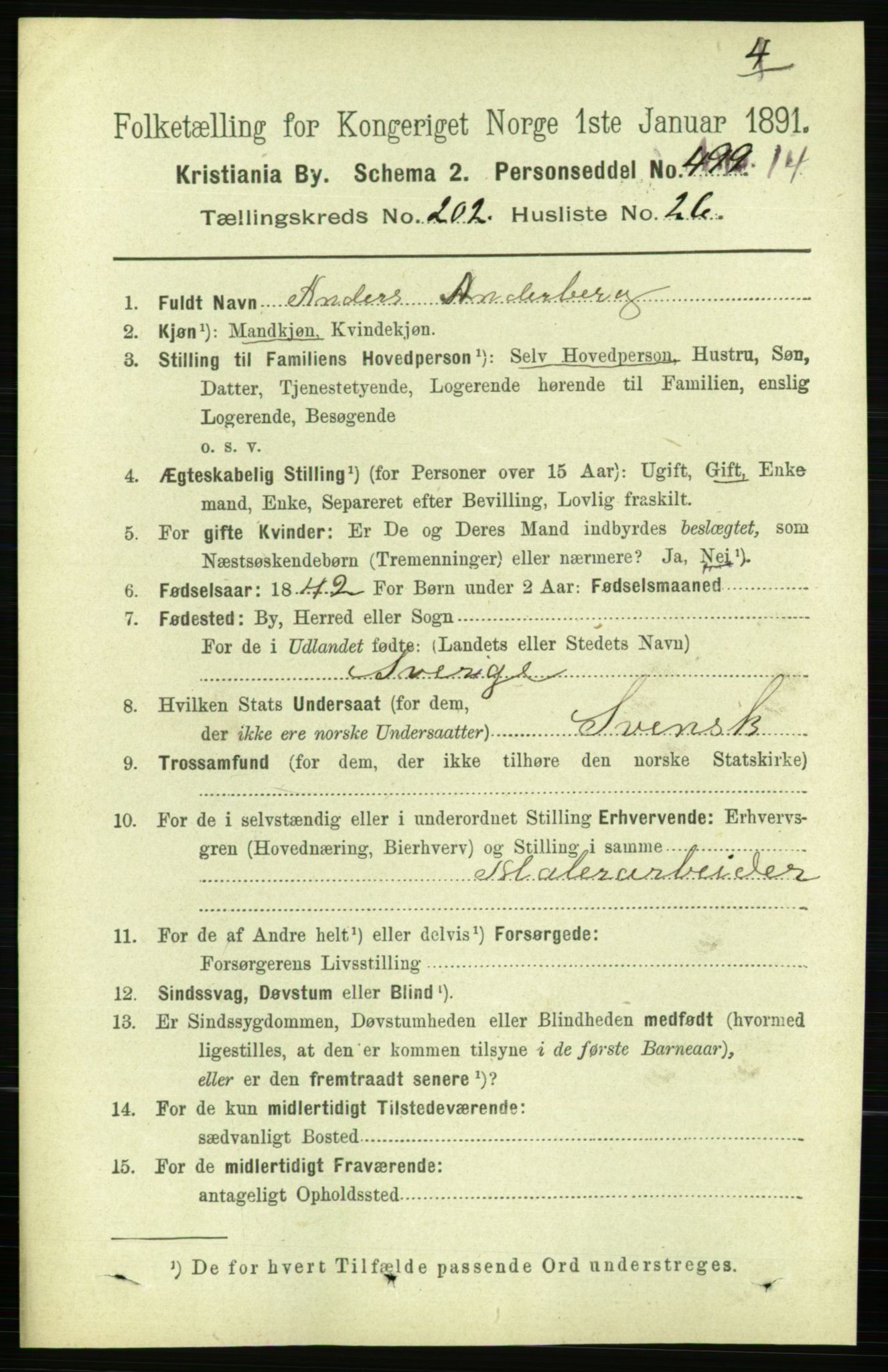 RA, 1891 census for 0301 Kristiania, 1891, p. 122027