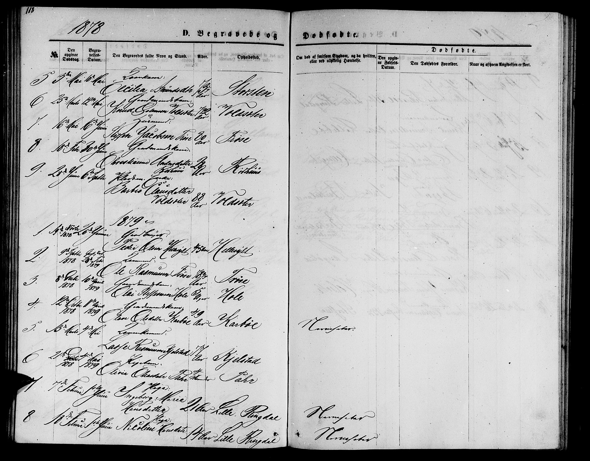Ministerialprotokoller, klokkerbøker og fødselsregistre - Møre og Romsdal, SAT/A-1454/517/L0229: Parish register (copy) no. 517C02, 1864-1879, p. 118