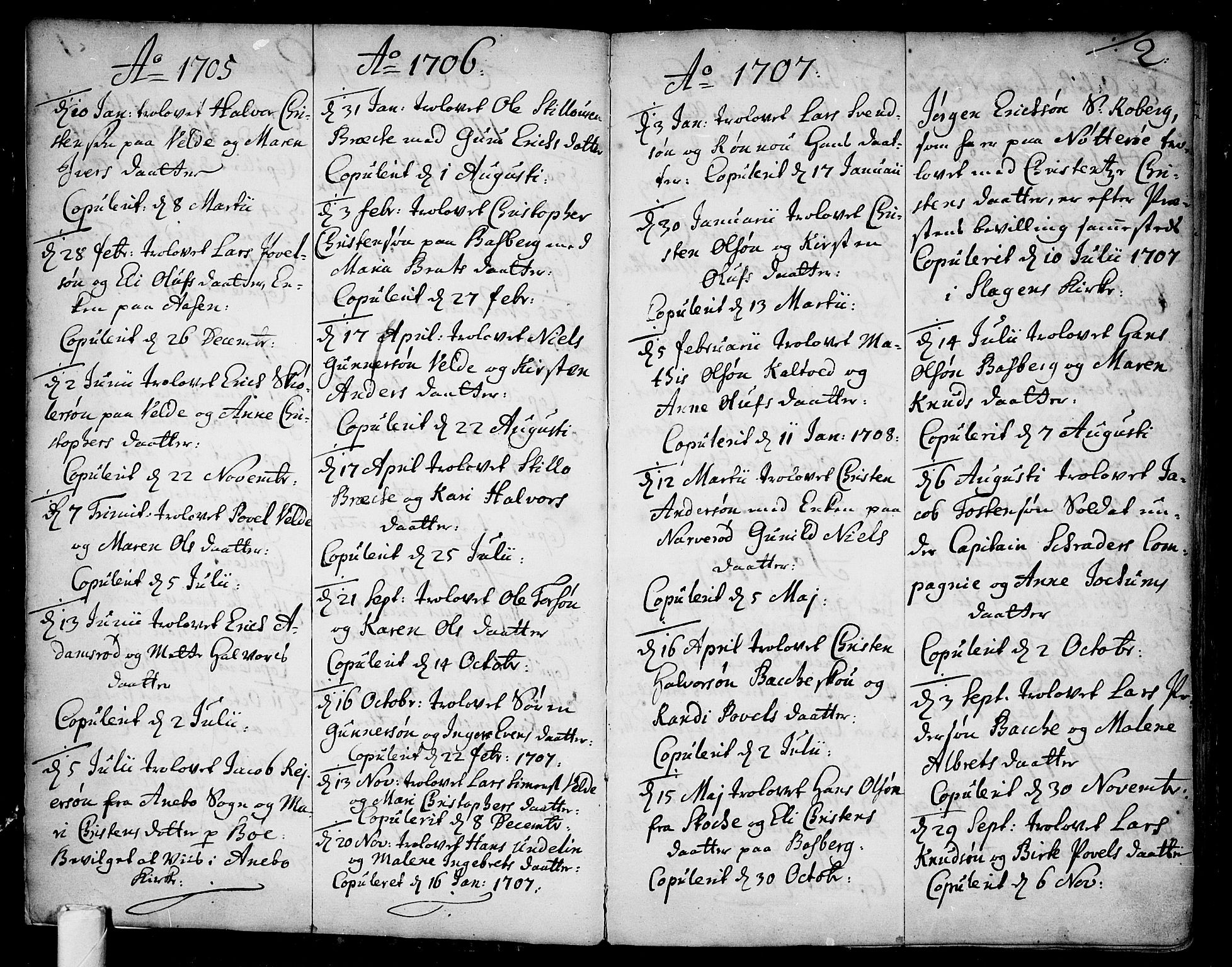 Sem kirkebøker, SAKO/A-5/F/Fb/L0001: Parish register (official) no. II 1, 1702-1764, p. 2