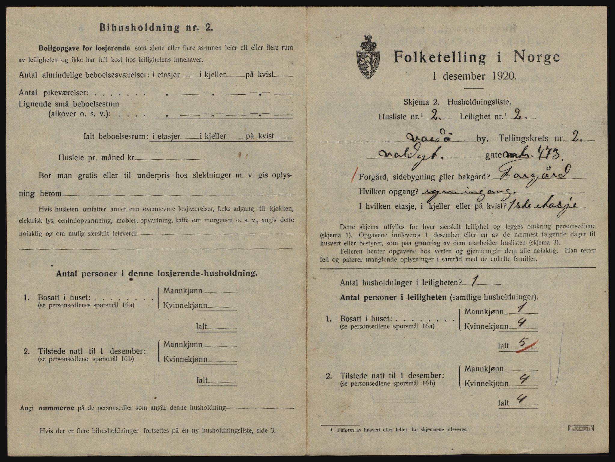 SATØ, 1920 census for Vardø, 1920, p. 1683