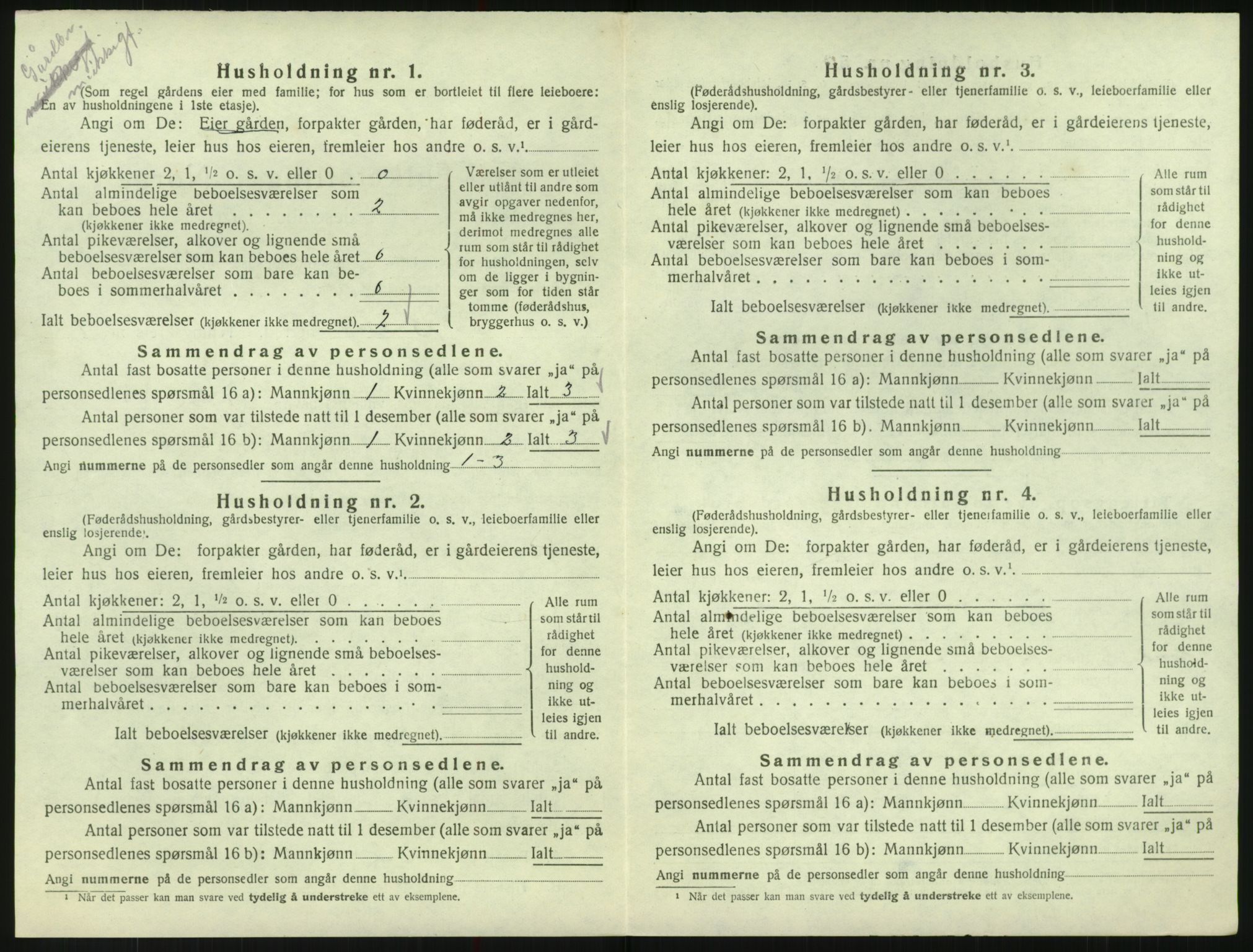 SAK, 1920 census for Bykle, 1920, p. 46