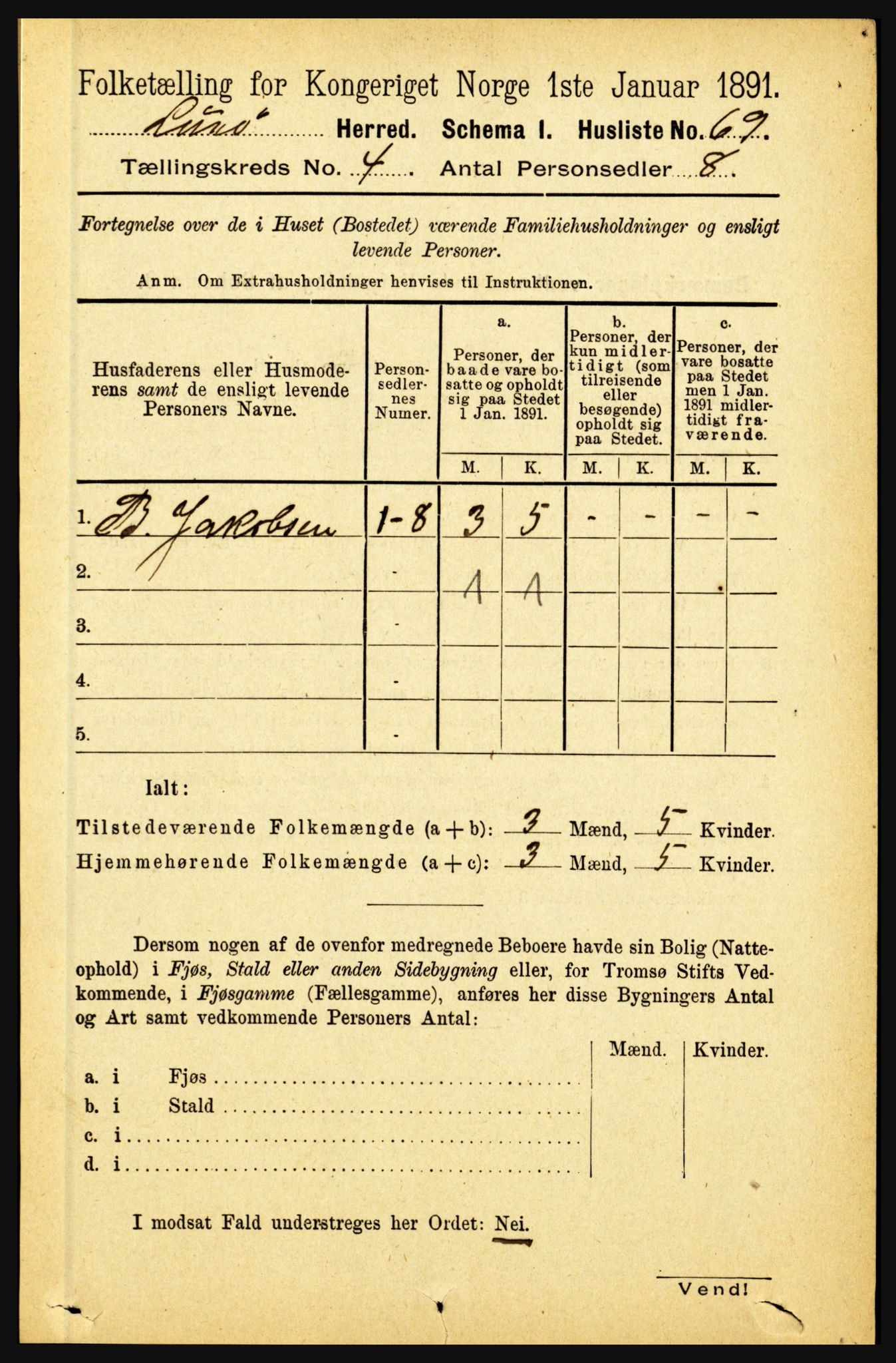 RA, 1891 census for 1834 Lurøy, 1891, p. 2006