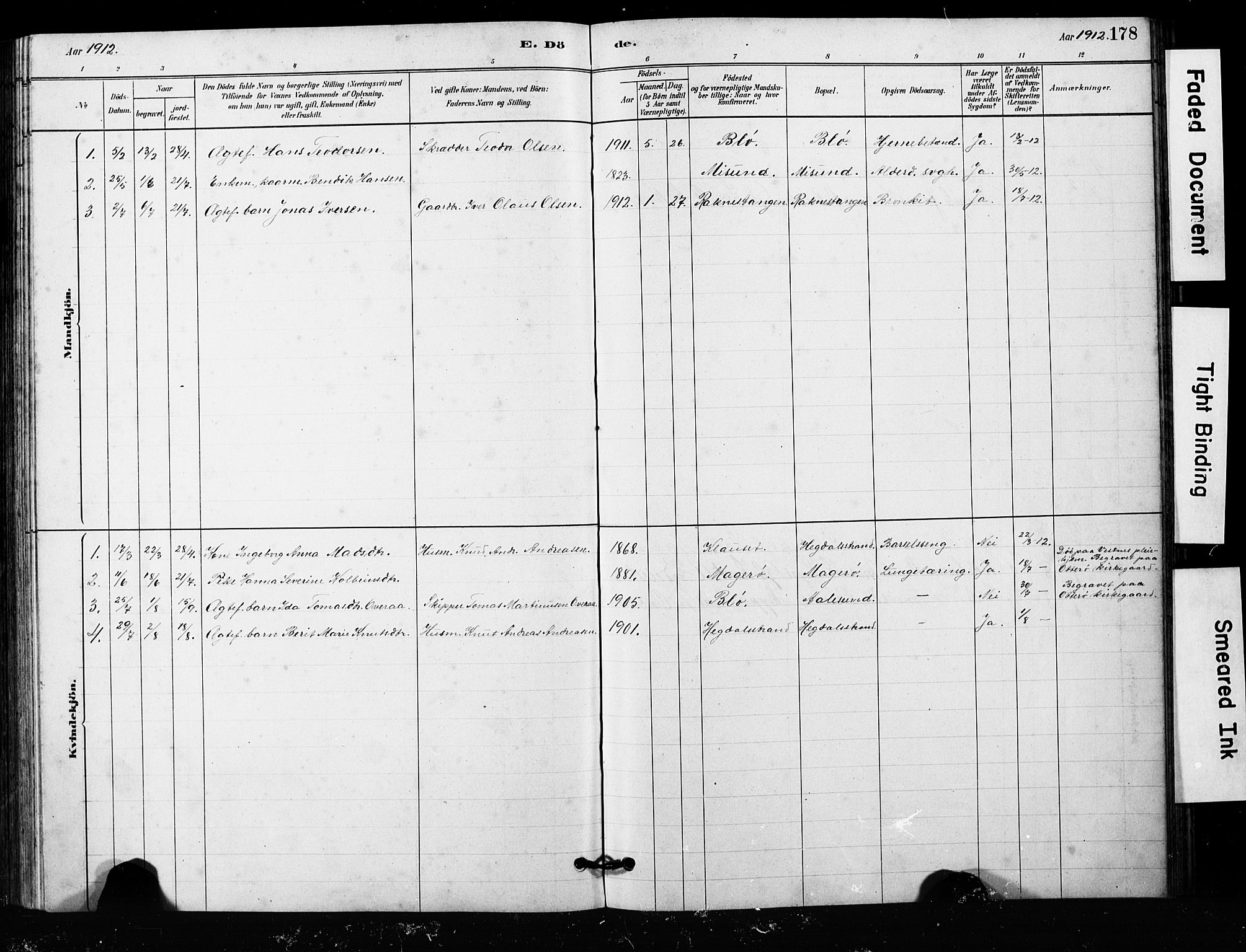 Ministerialprotokoller, klokkerbøker og fødselsregistre - Møre og Romsdal, SAT/A-1454/563/L0737: Parish register (copy) no. 563C01, 1878-1916, p. 178