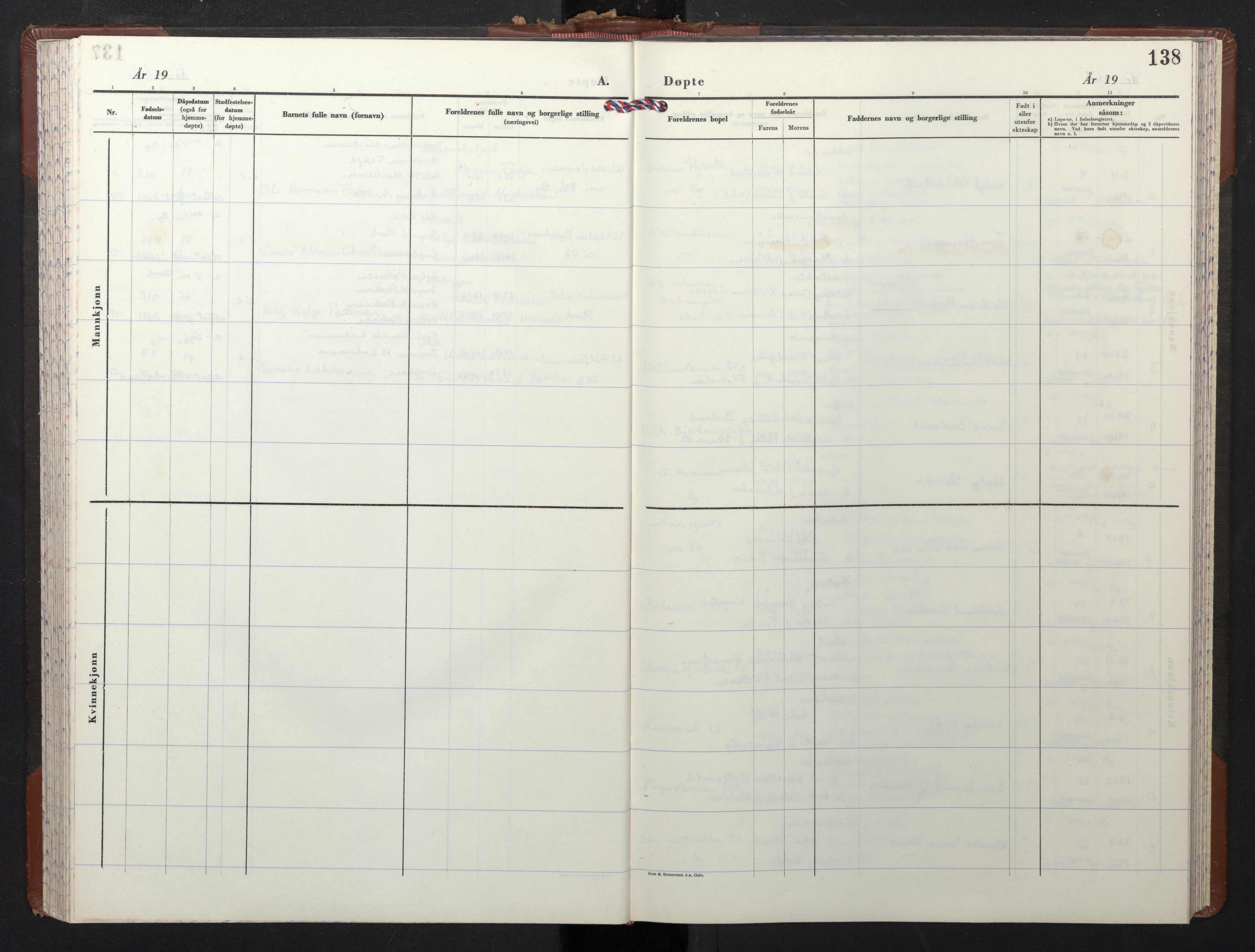 Slettebakken Sokneprestembete, SAB/A-77901/H/Hab: Parish register (copy) no. A 1, 1960-1977, p. 137b-138a