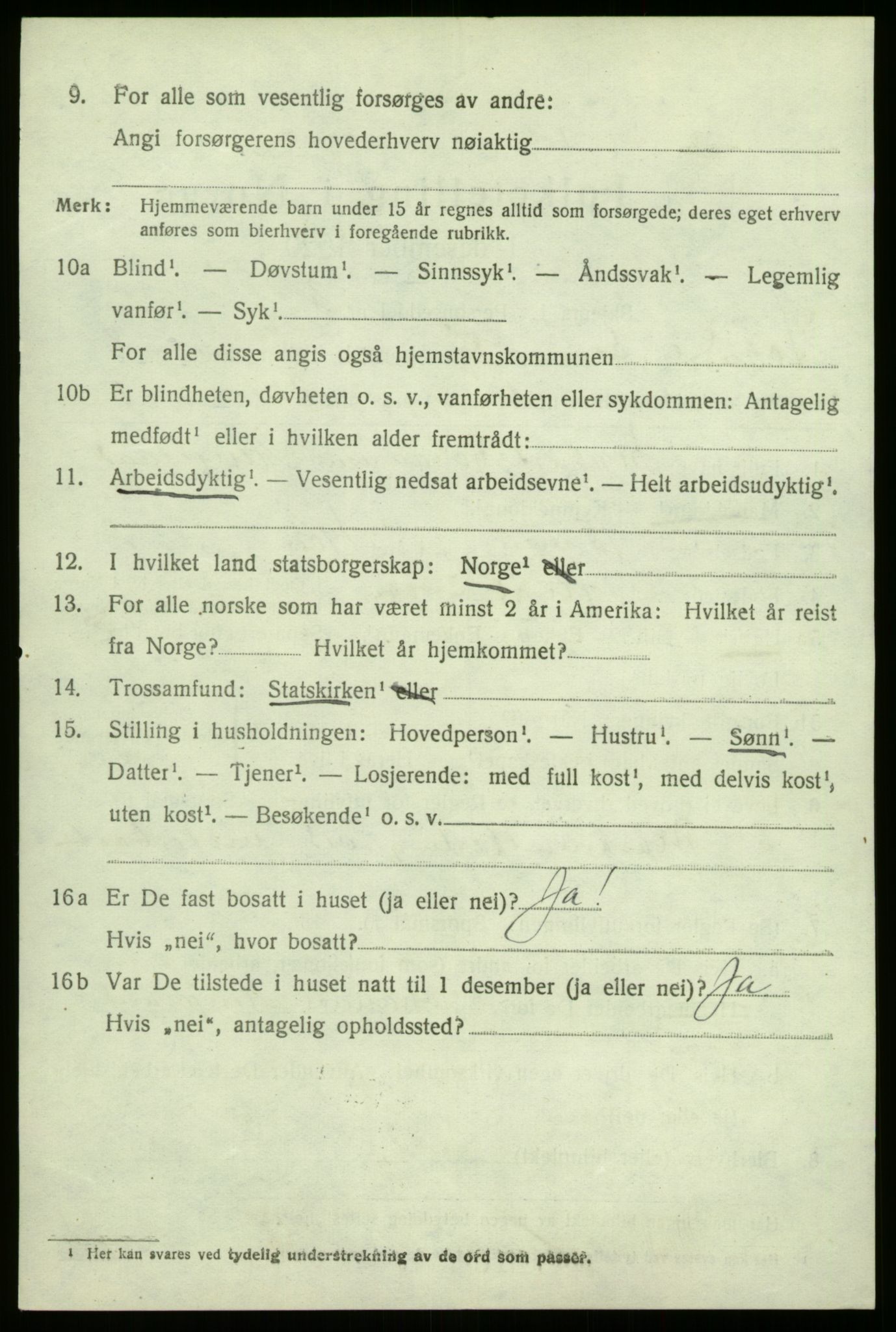 SAB, 1920 census for Sogndal, 1920, p. 3718