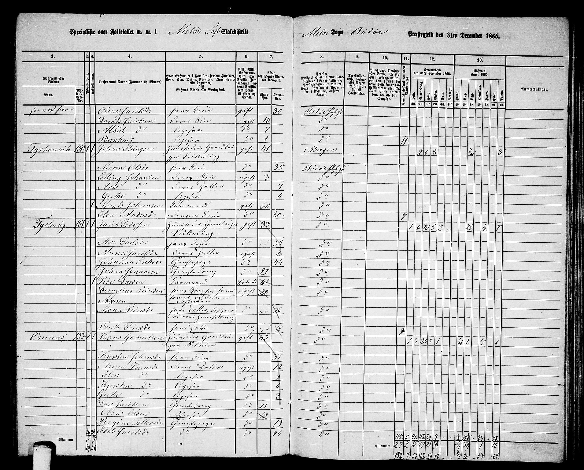 RA, 1865 census for Rødøy, 1865, p. 77