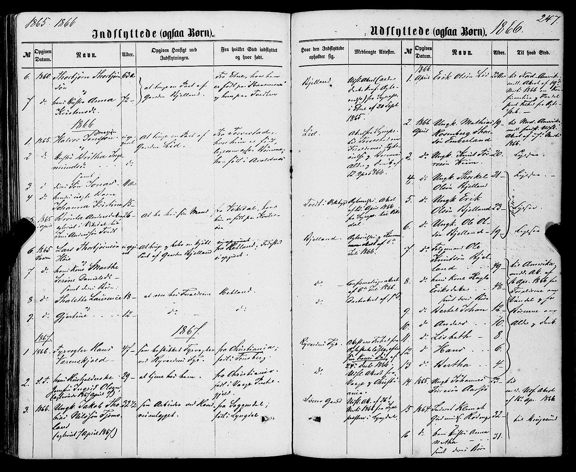 Sveio Sokneprestembete, SAB/A-78501/H/Haa: Parish register (official) no. A 1, 1861-1877, p. 247