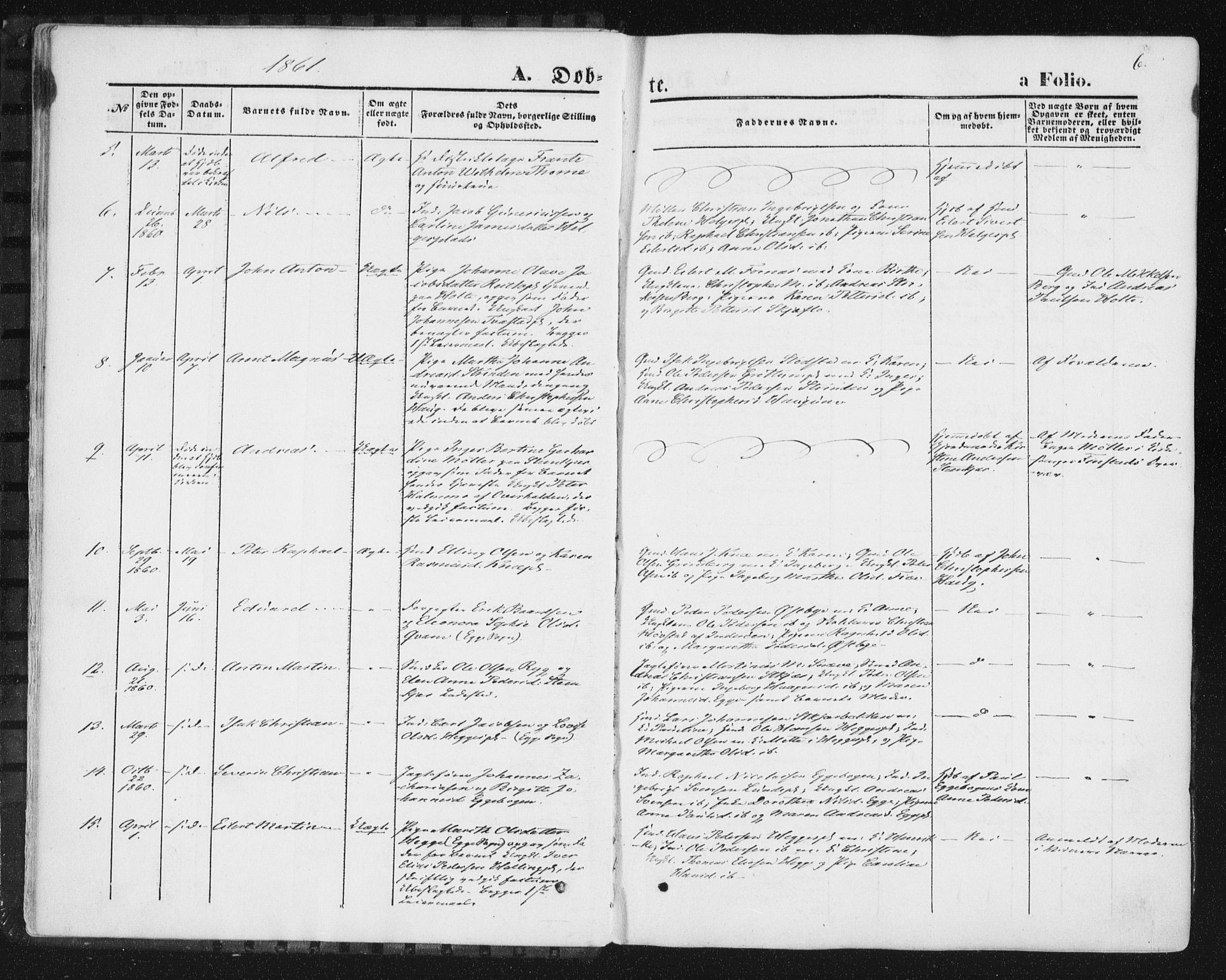 Ministerialprotokoller, klokkerbøker og fødselsregistre - Nord-Trøndelag, SAT/A-1458/746/L0447: Parish register (official) no. 746A06, 1860-1877, p. 6