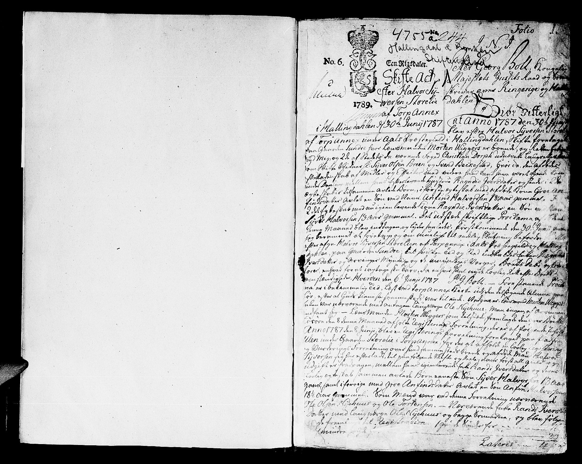 Ringerike og Hallingdal sorenskriveri, SAKO/A-81/H/Hb/L0001a: Skifteutlodningsprotokoll, 1787-1796, p. 1b-2a