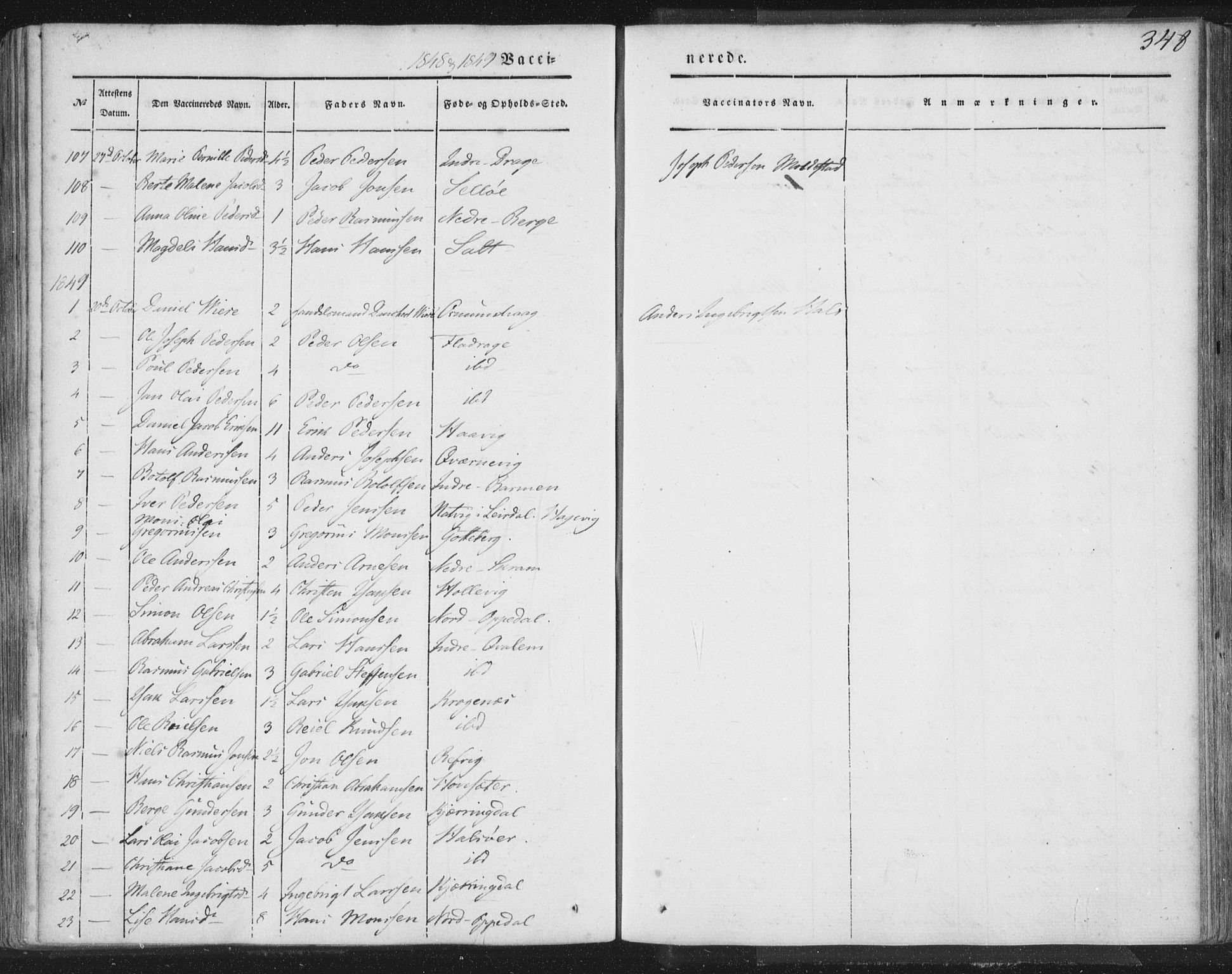 Selje sokneprestembete, AV/SAB-A-99938/H/Ha/Haa/Haaa: Parish register (official) no. A 10, 1844-1858, p. 348