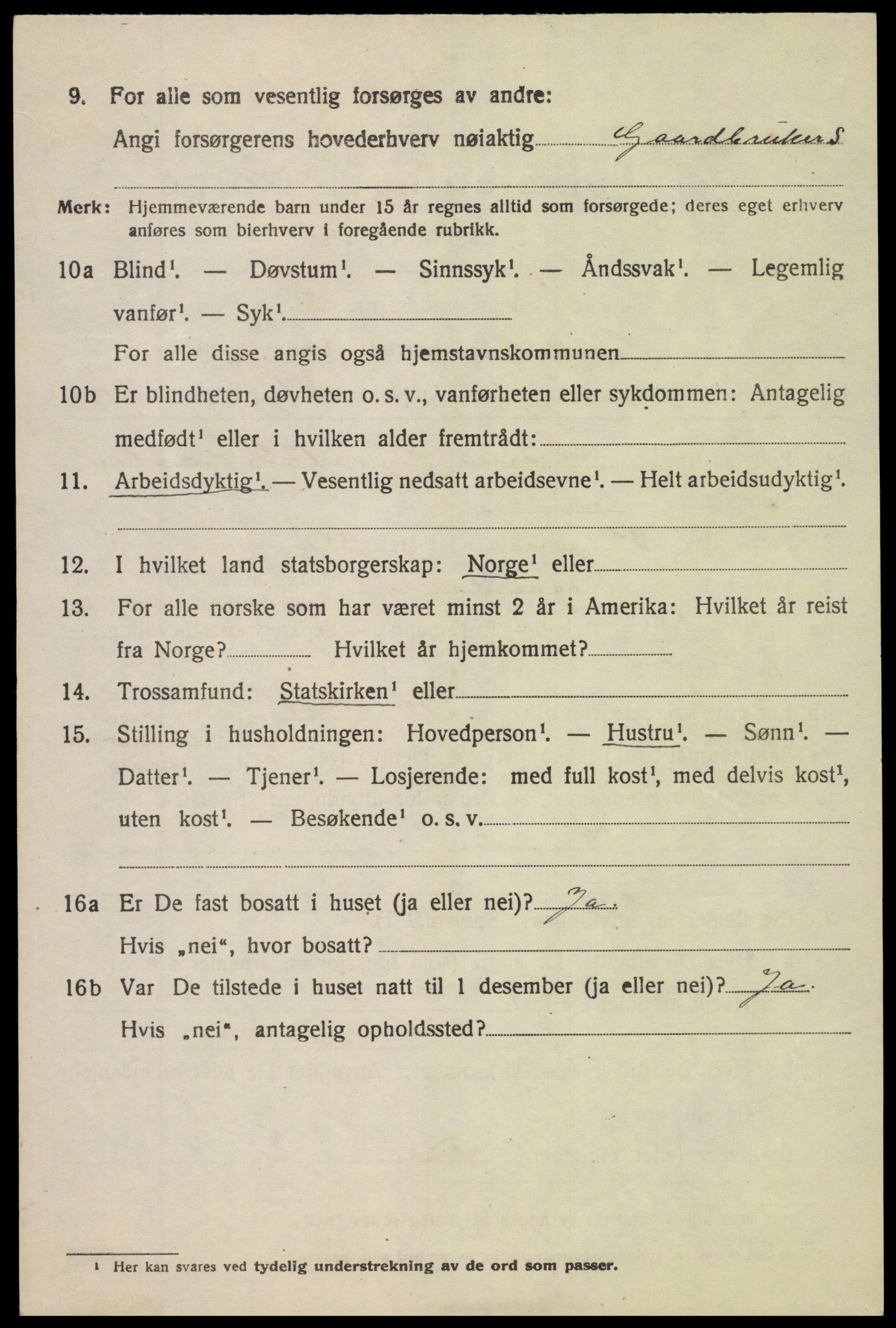 SAK, 1920 census for Søndeled, 1920, p. 4950