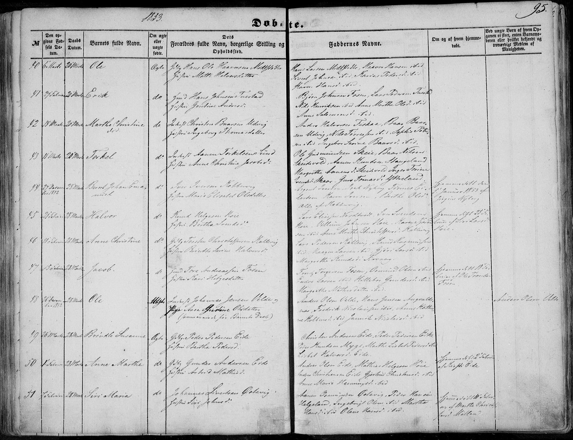 Avaldsnes sokneprestkontor, SAST/A -101851/H/Ha/Haa/L0008: Parish register (official) no. A 8, 1847-1857, p. 95