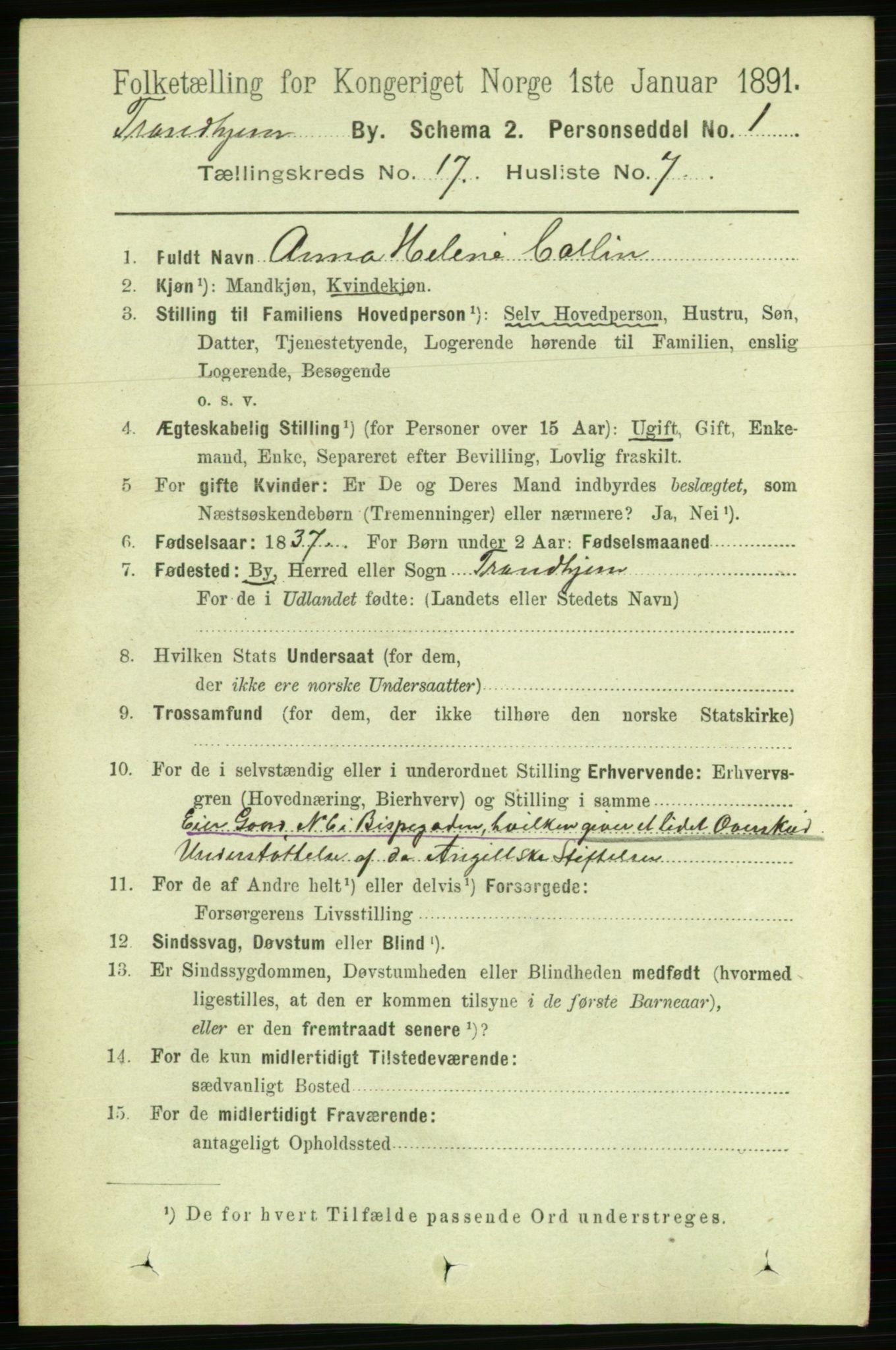 RA, 1891 census for 1601 Trondheim, 1891, p. 13270