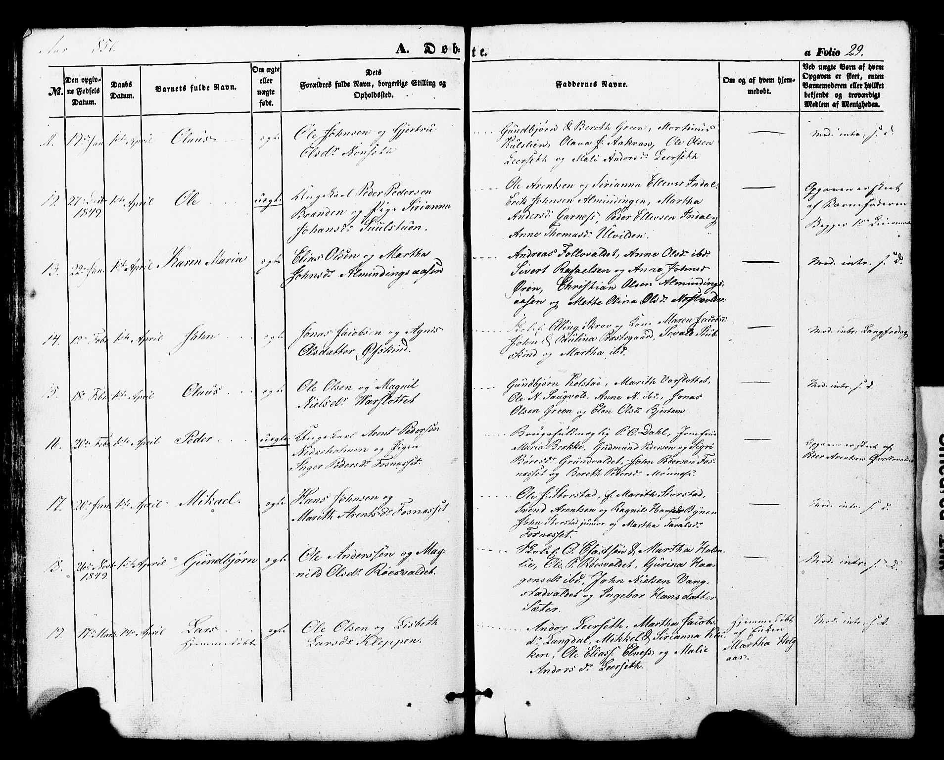 Ministerialprotokoller, klokkerbøker og fødselsregistre - Nord-Trøndelag, SAT/A-1458/724/L0268: Parish register (copy) no. 724C04, 1846-1878, p. 29