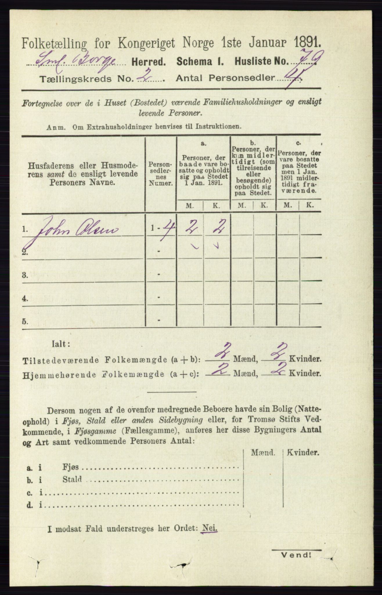 RA, 1891 census for 0113 Borge, 1891, p. 818