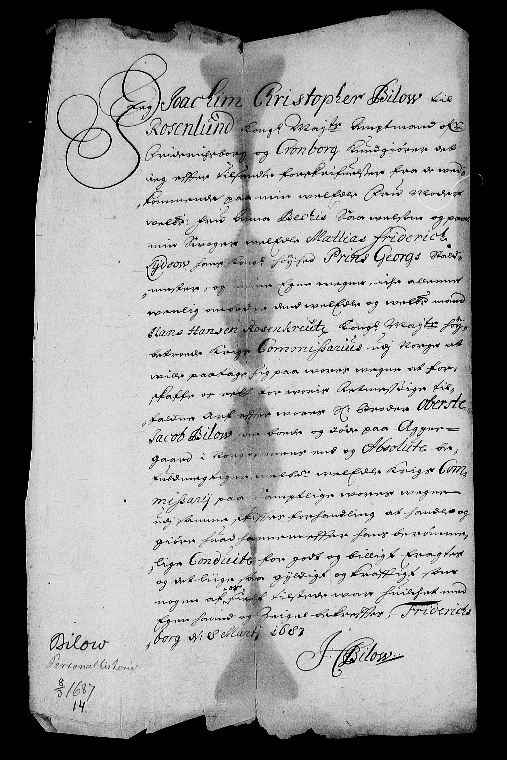 Stattholderembetet 1572-1771, RA/EA-2870/Af/L0001: Avskrifter av vedlegg til originale supplikker, nummerert i samsvar med supplikkbøkene, 1683-1687, p. 97