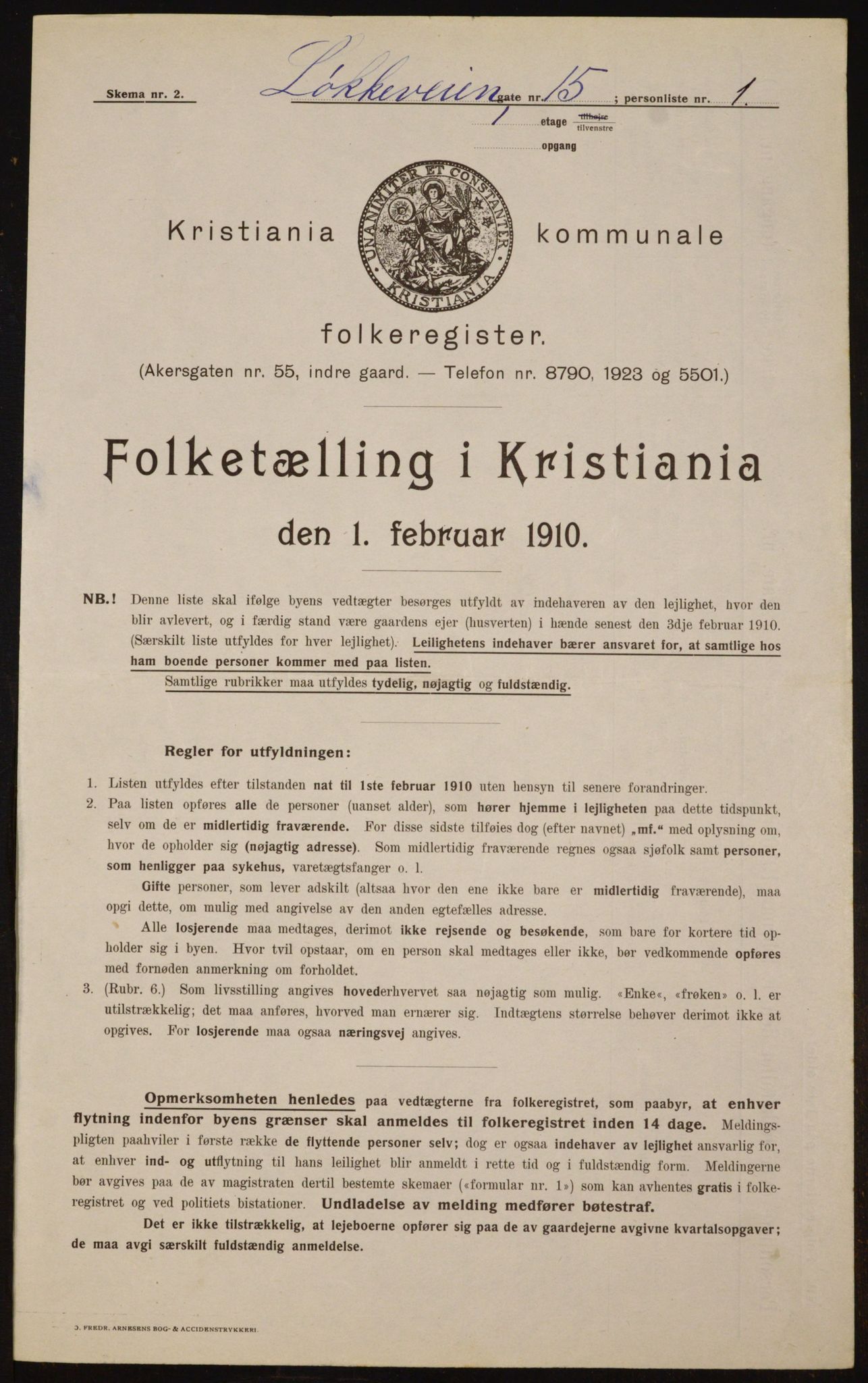 OBA, Municipal Census 1910 for Kristiania, 1910, p. 56759