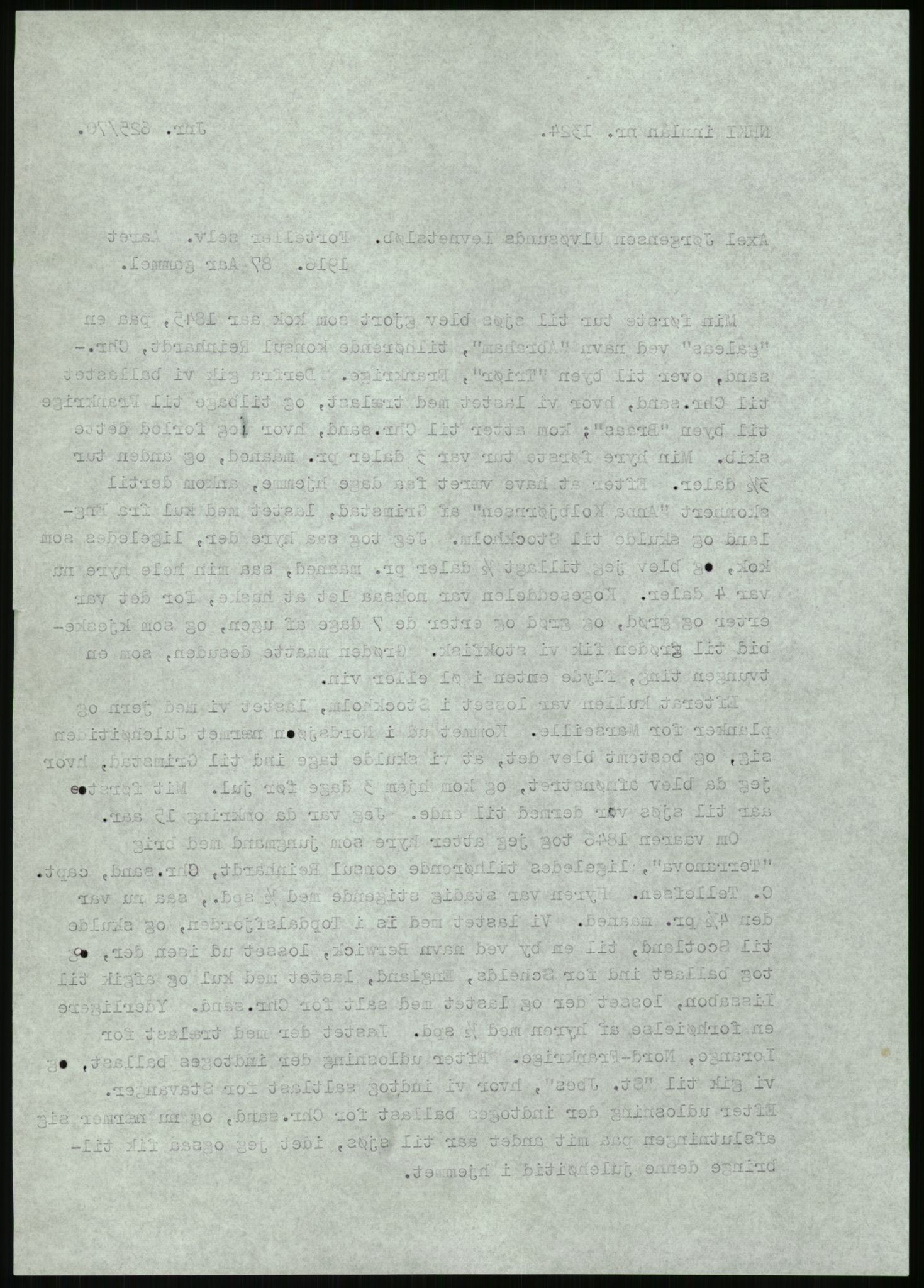 Samlinger til kildeutgivelse, Amerikabrevene, AV/RA-EA-4057/F/L0026: Innlån fra Aust-Agder: Aust-Agder-Arkivet - Erickson, 1838-1914, p. 594