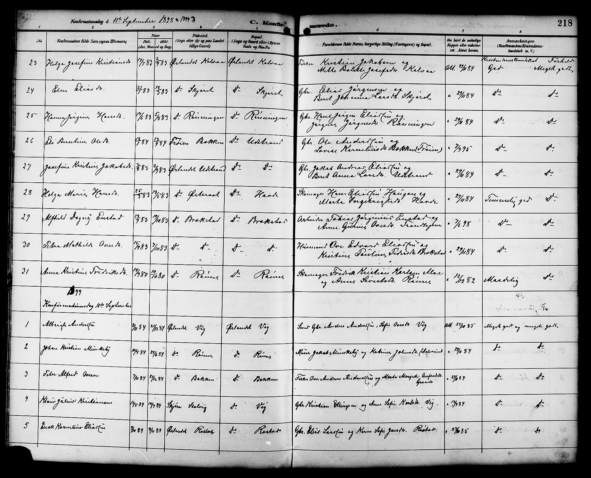 Ministerialprotokoller, klokkerbøker og fødselsregistre - Sør-Trøndelag, SAT/A-1456/659/L0746: Parish register (copy) no. 659C03, 1893-1912, p. 218