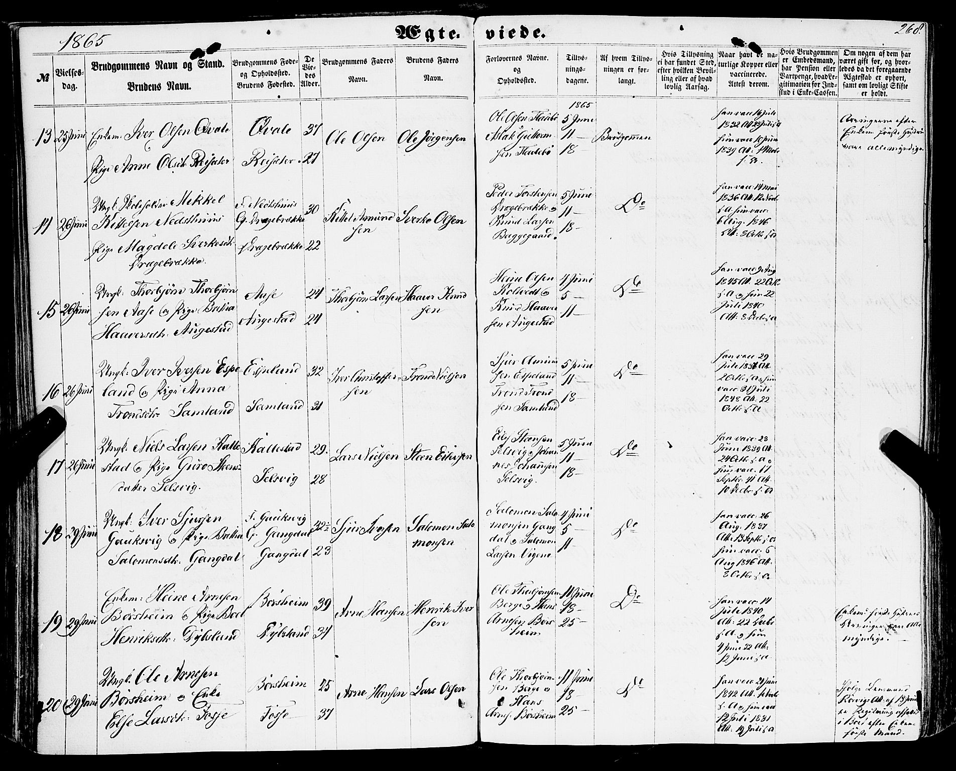 Strandebarm sokneprestembete, AV/SAB-A-78401/H/Haa: Parish register (official) no. A 8, 1858-1872, p. 268