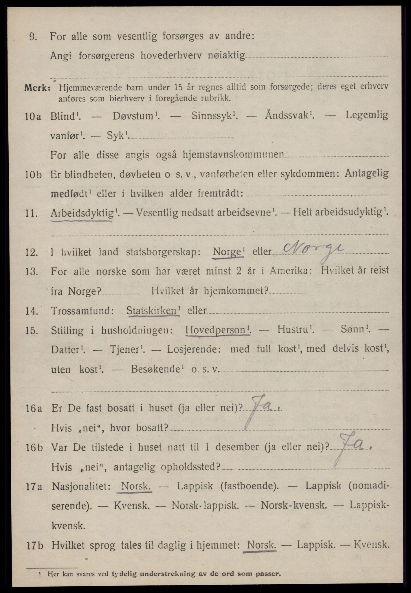 SAT, 1920 census for Geitastrand, 1920, p. 240