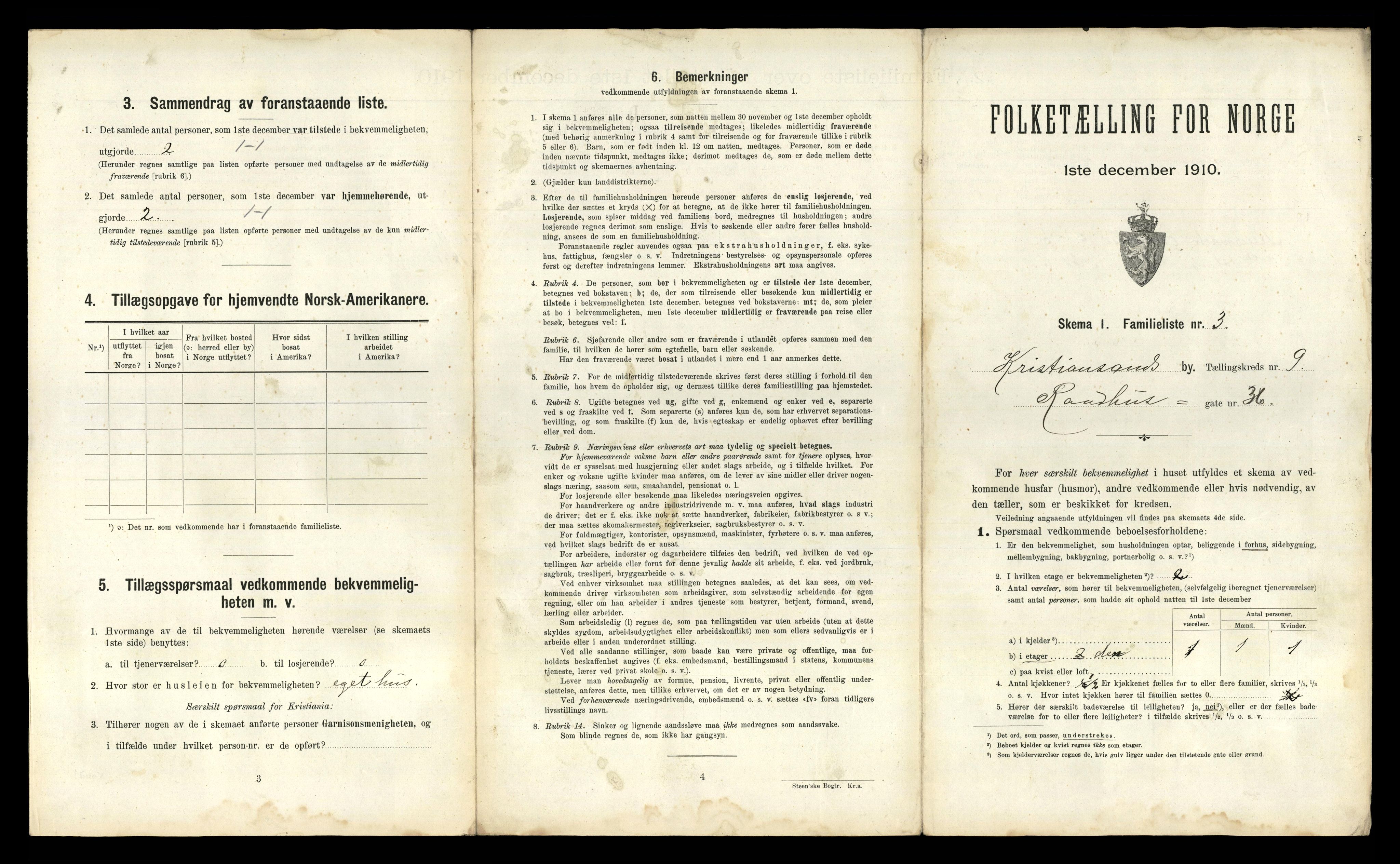 RA, 1910 census for Kristiansand, 1910, p. 2242