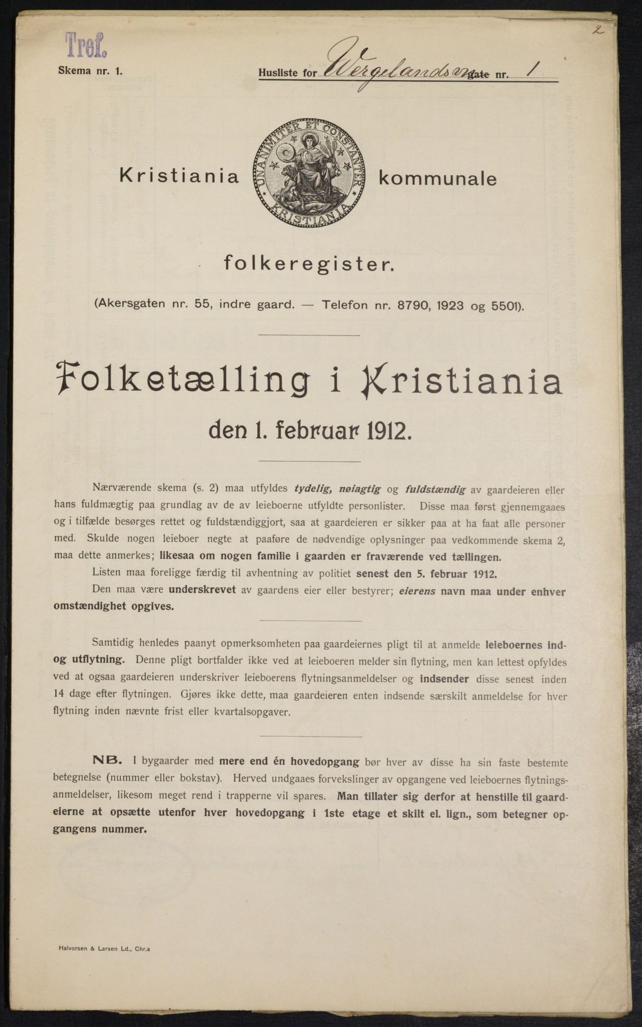 OBA, Municipal Census 1912 for Kristiania, 1912, p. 127719