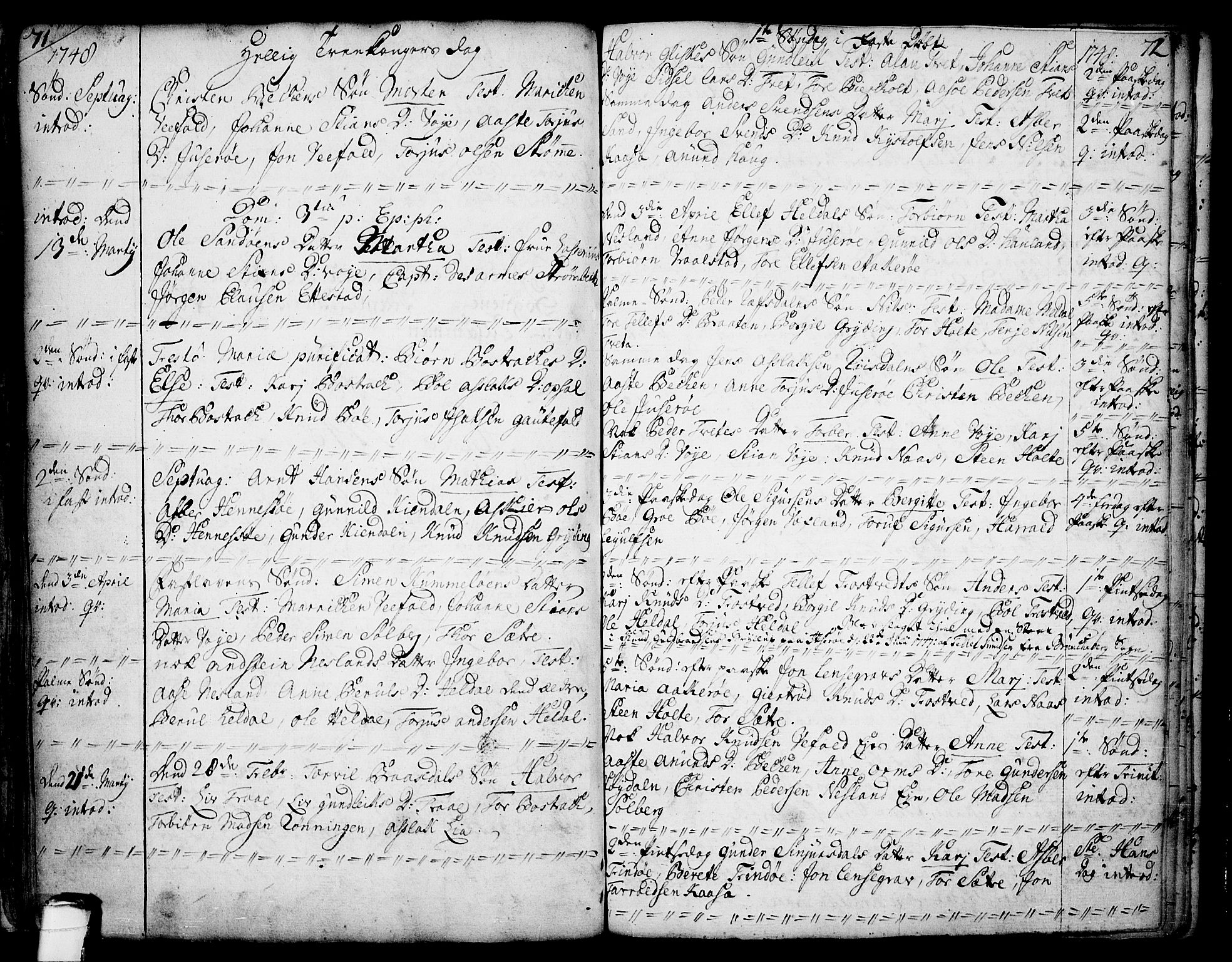 Drangedal kirkebøker, AV/SAKO-A-258/F/Fa/L0002: Parish register (official) no. 2, 1733-1753, p. 71-72