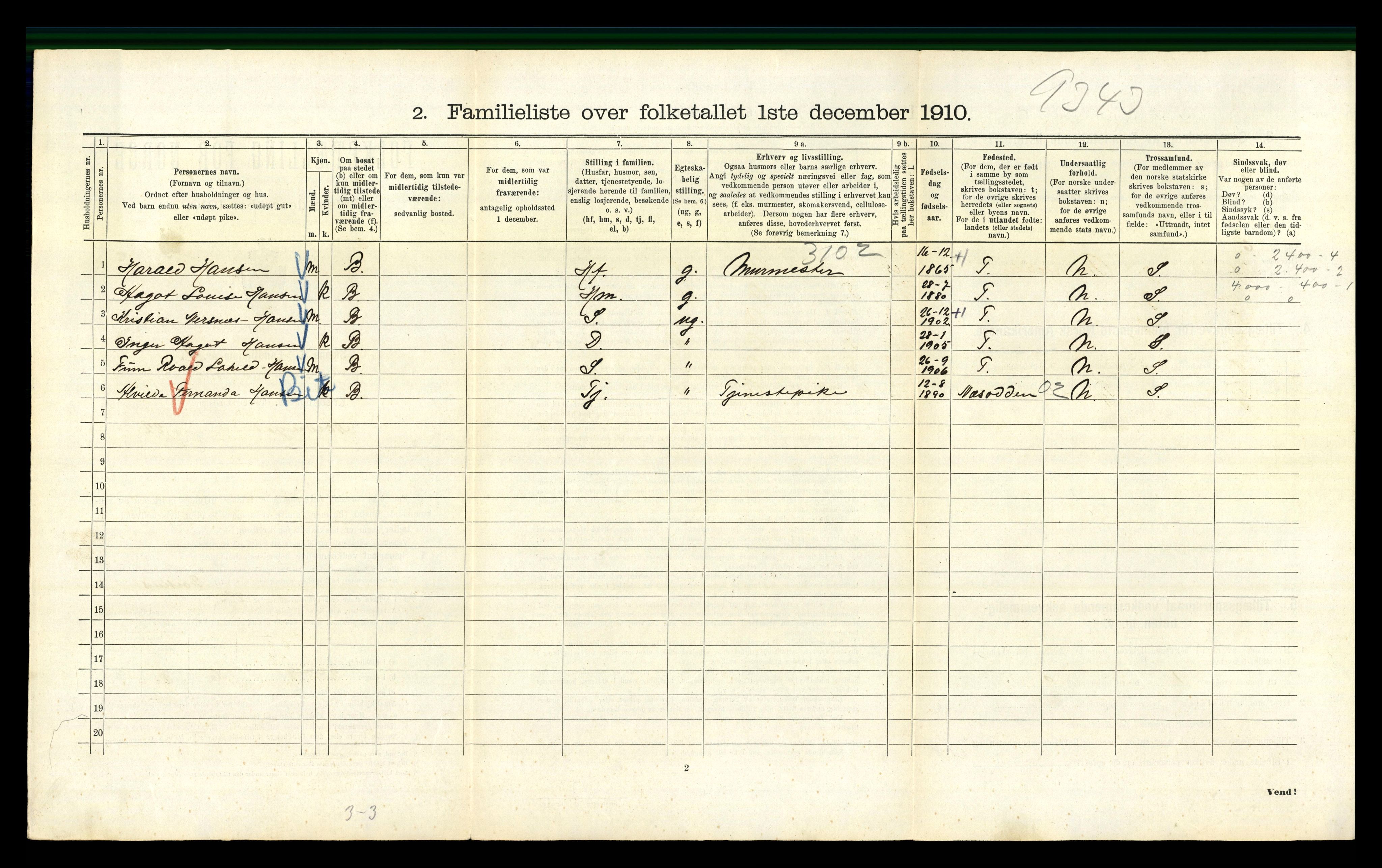 RA, 1910 census for Kristiania, 1910, p. 71474