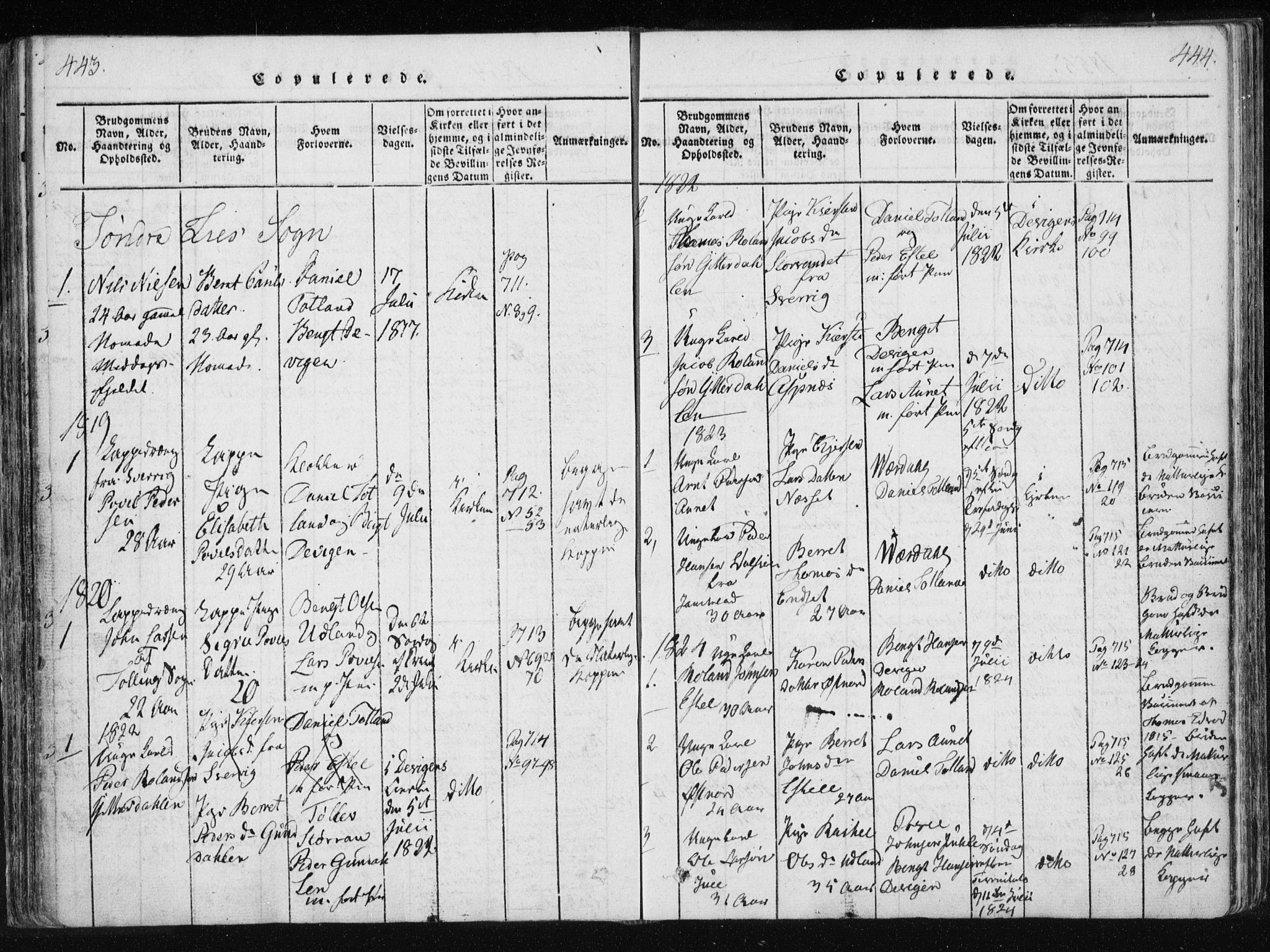 Ministerialprotokoller, klokkerbøker og fødselsregistre - Nord-Trøndelag, AV/SAT-A-1458/749/L0469: Parish register (official) no. 749A03, 1817-1857, p. 443-444