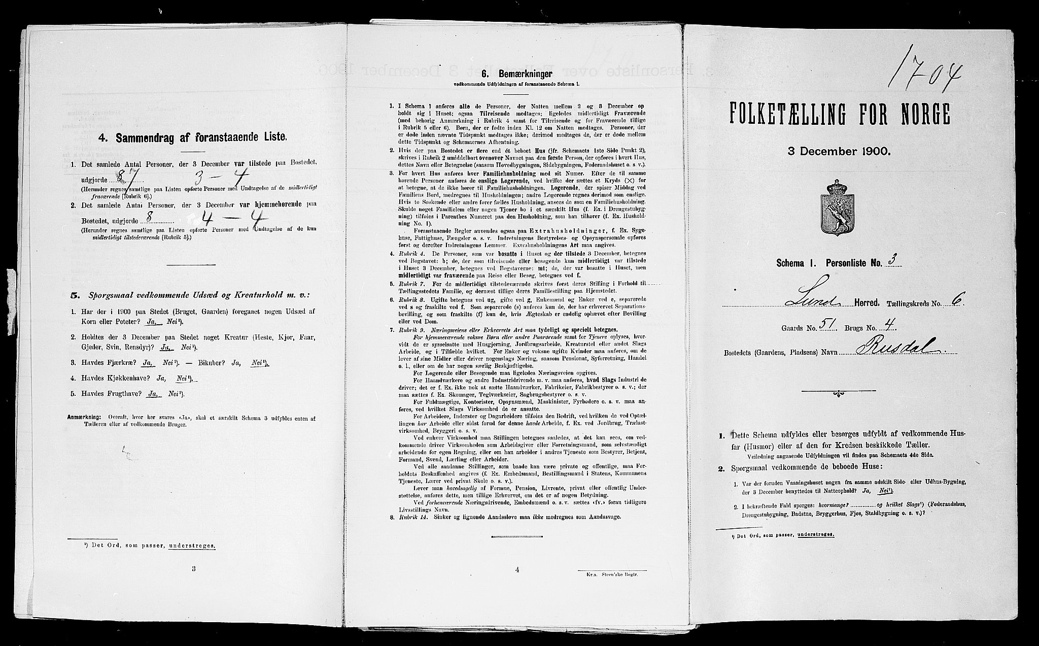 SAST, 1900 census for Lund, 1900, p. 30