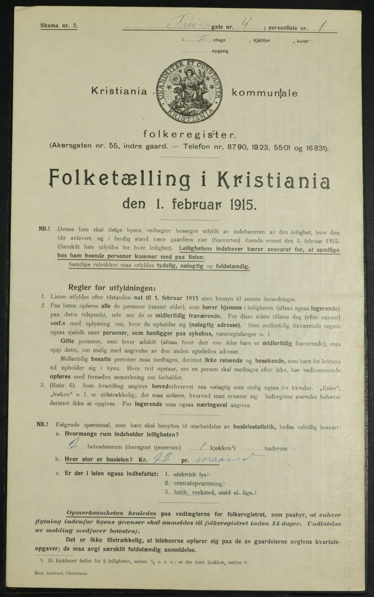 OBA, Municipal Census 1915 for Kristiania, 1915, p. 26522