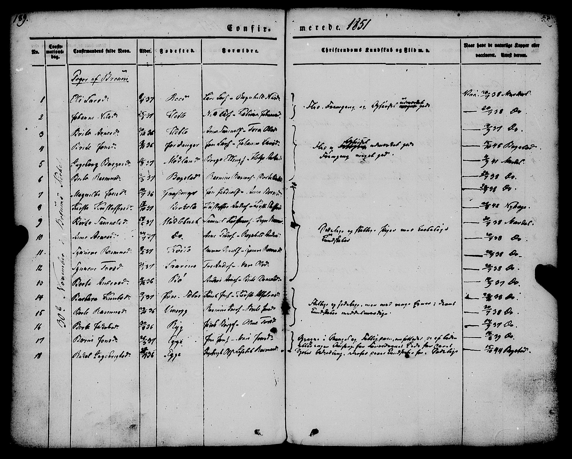 Gloppen sokneprestembete, SAB/A-80101/H/Haa/Haaa/L0008: Parish register (official) no. A 8, 1837-1855, p. 189