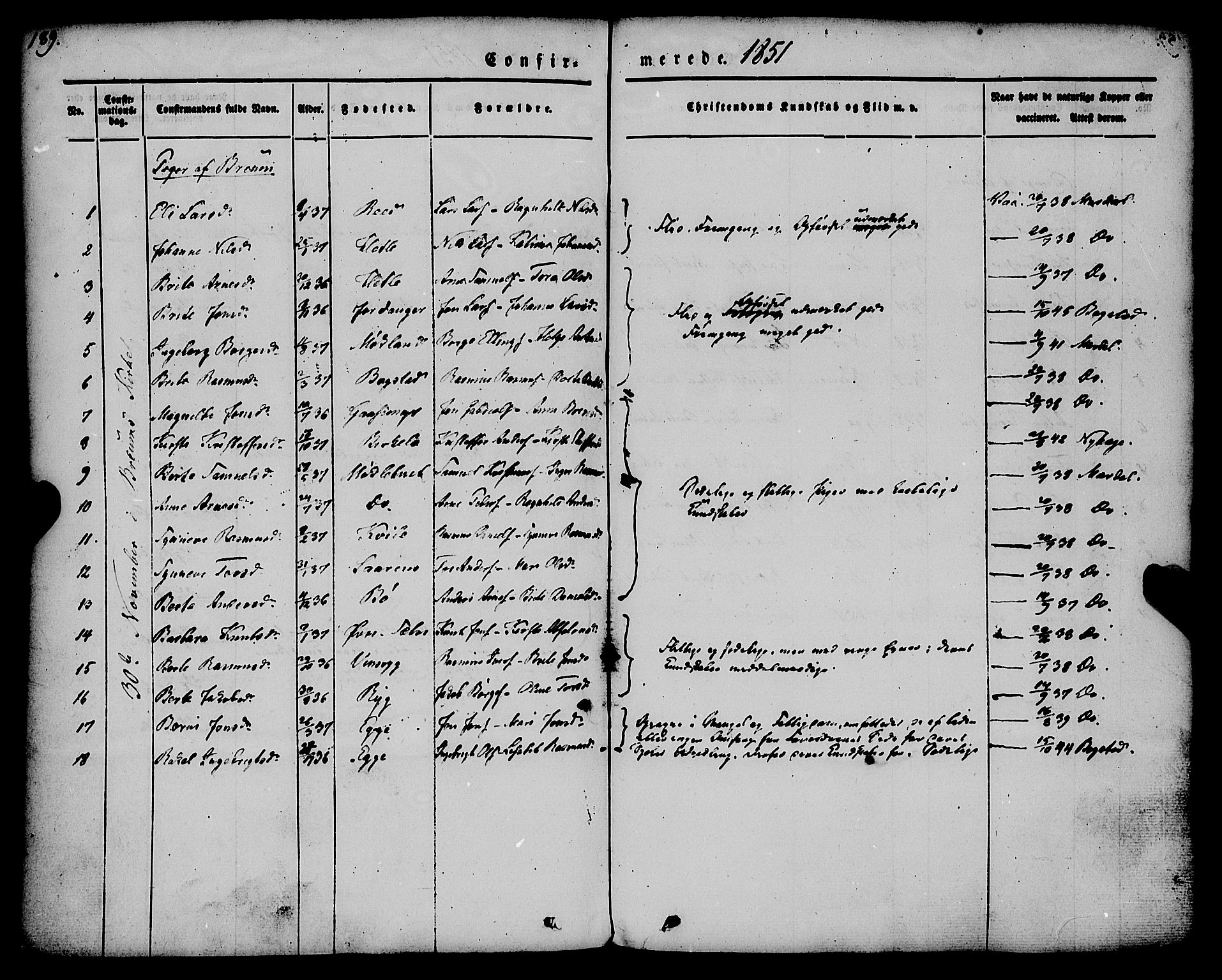 Gloppen sokneprestembete, AV/SAB-A-80101/H/Haa/Haaa/L0008: Parish register (official) no. A 8, 1837-1855, p. 189