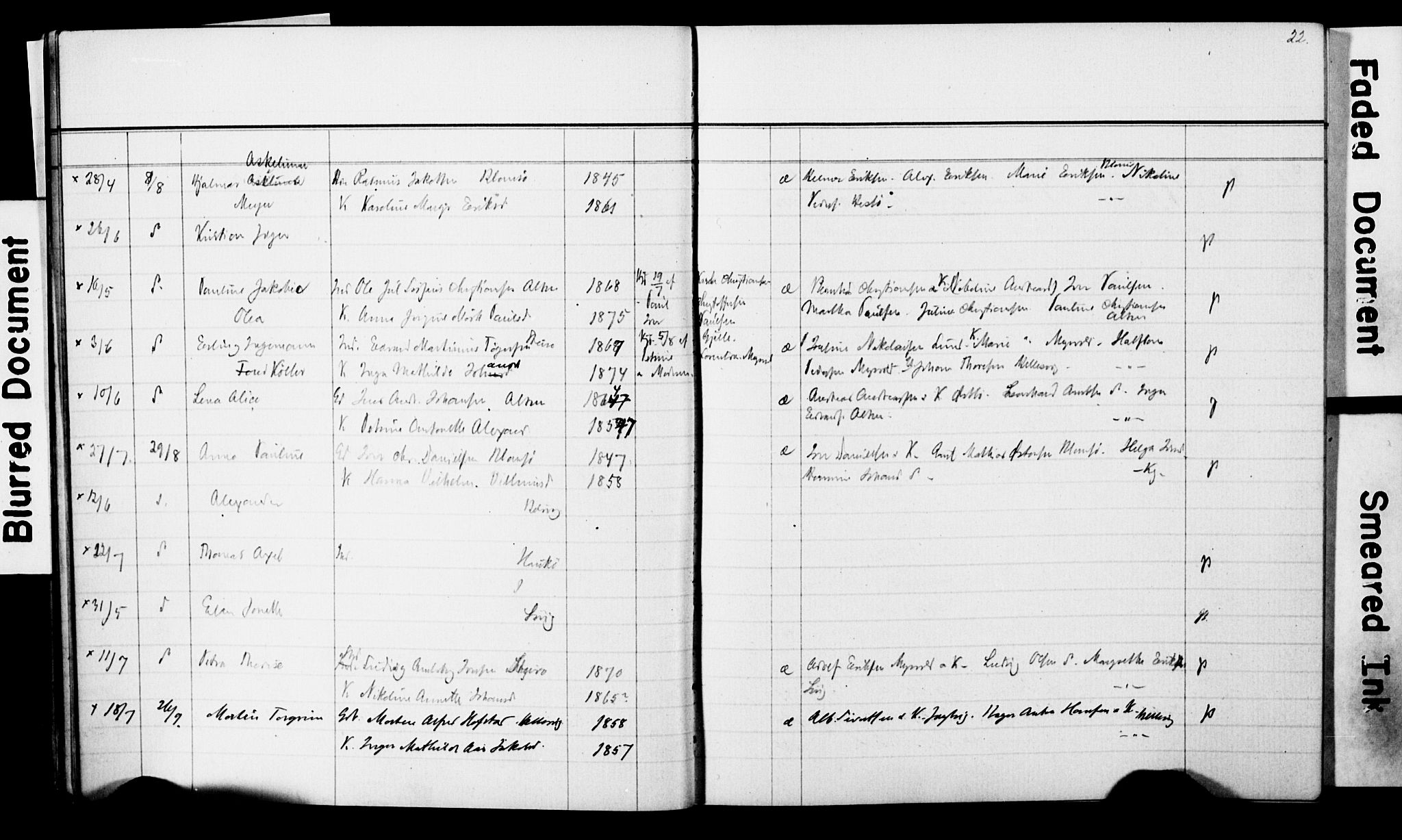 Ministerialprotokoller, klokkerbøker og fødselsregistre - Nordland, AV/SAT-A-1459/830/L0465: Parish register (copy) no. 830C07, 1891-1905, p. 22