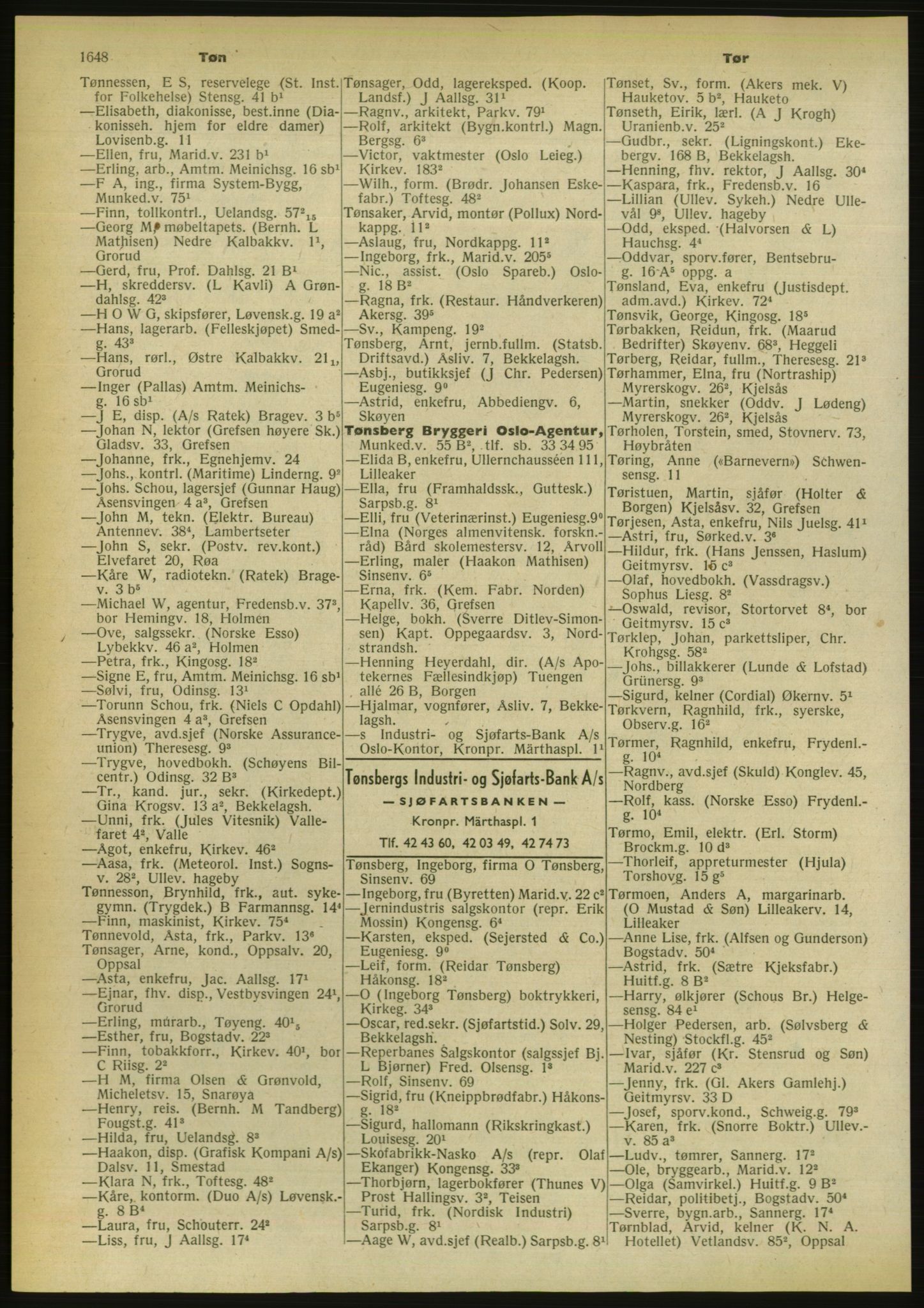 Kristiania/Oslo adressebok, PUBL/-, 1956-1957, p. 1648