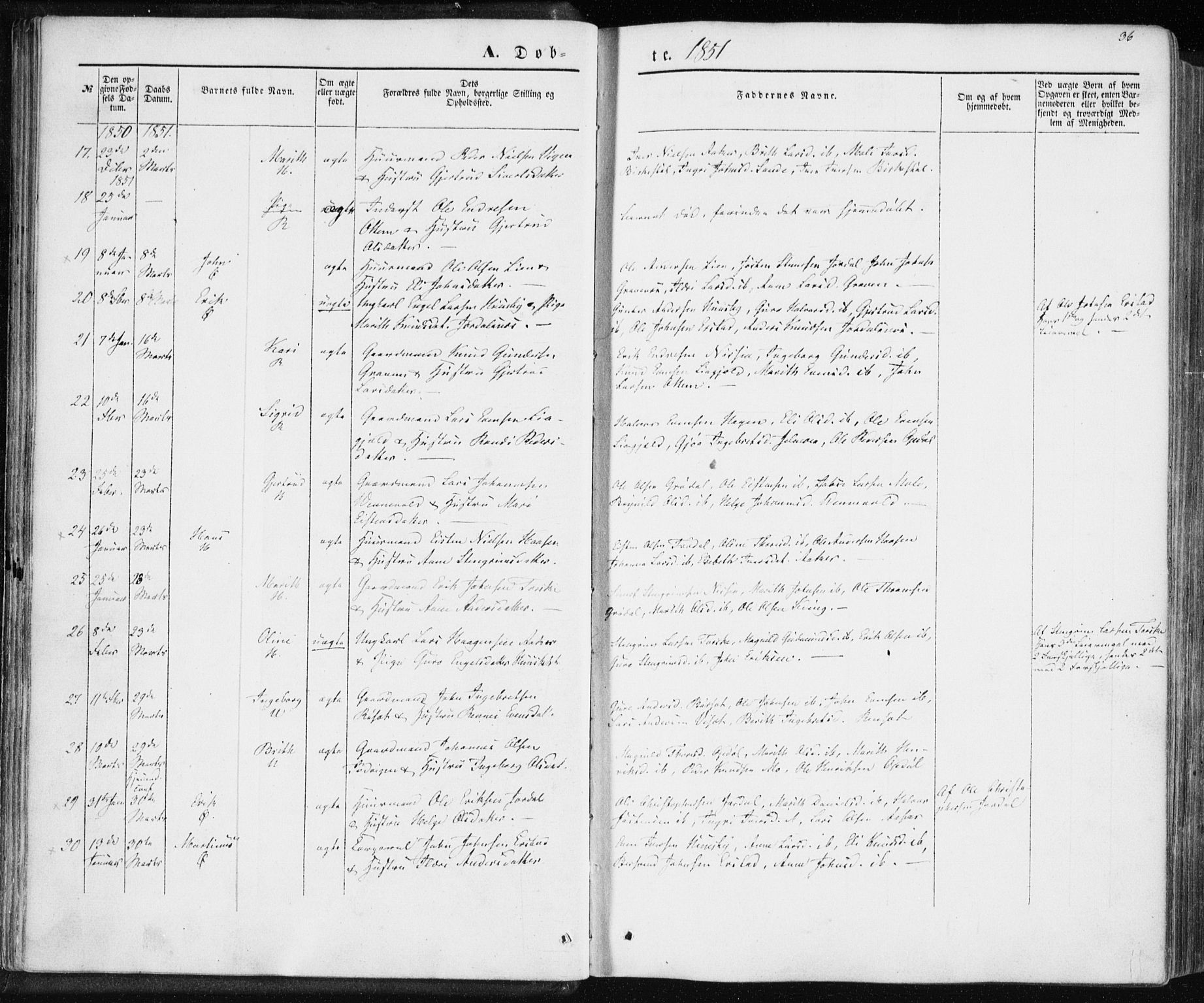 Ministerialprotokoller, klokkerbøker og fødselsregistre - Møre og Romsdal, SAT/A-1454/590/L1013: Parish register (official) no. 590A05, 1847-1877, p. 36