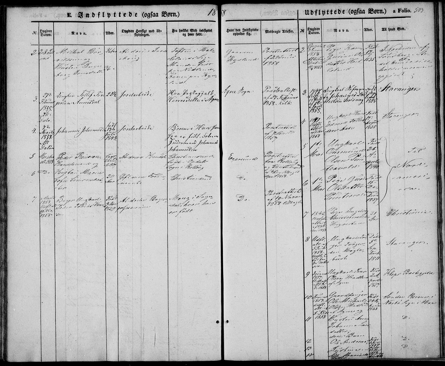 Eigersund sokneprestkontor, SAST/A-101807/S08/L0013: Parish register (official) no. A 12.2, 1850-1865, p. 503