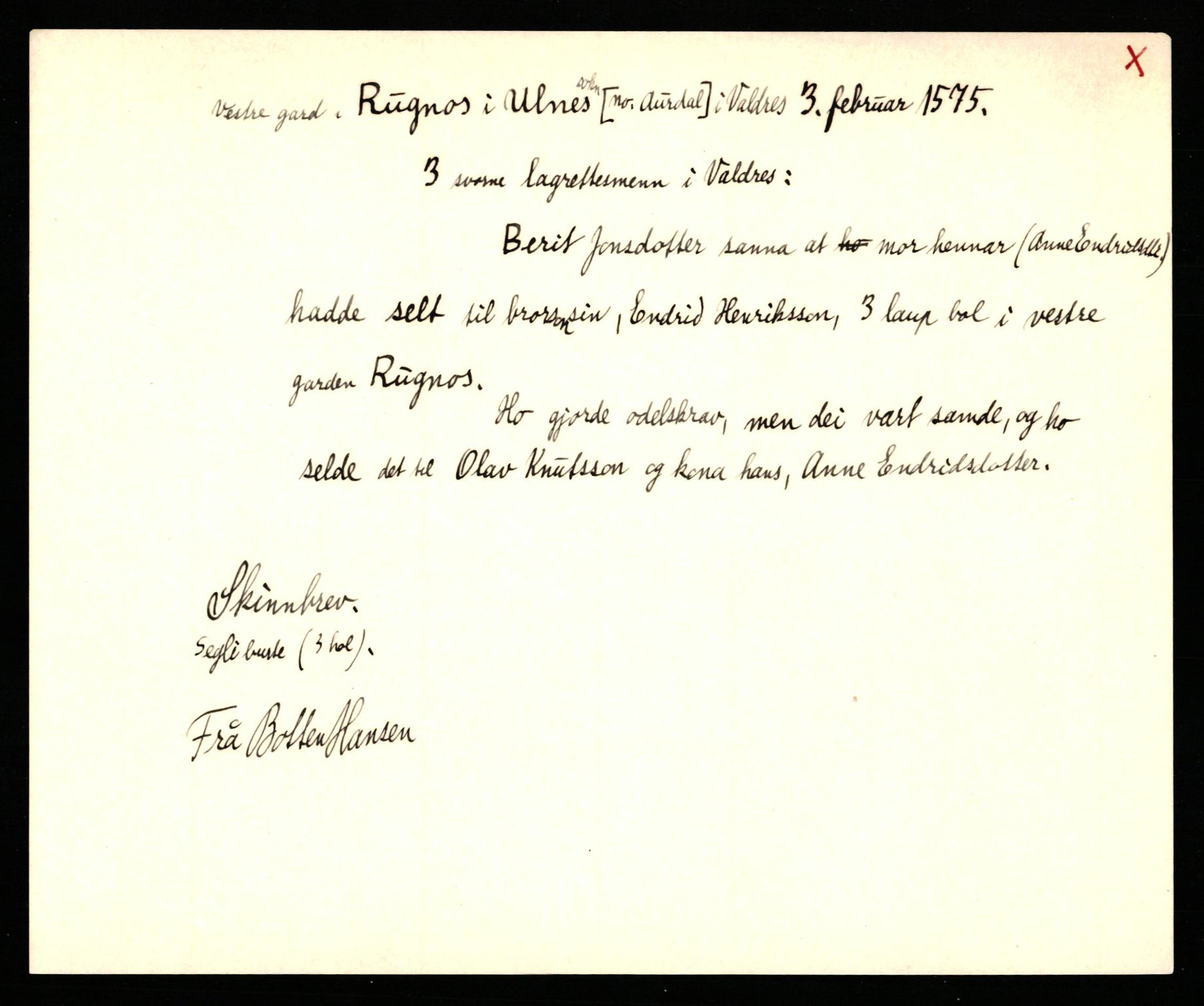 Riksarkivets diplomsamling, AV/RA-EA-5965/F35/F35b/L0002: Riksarkivets diplomer, seddelregister, 1567-1583, p. 265