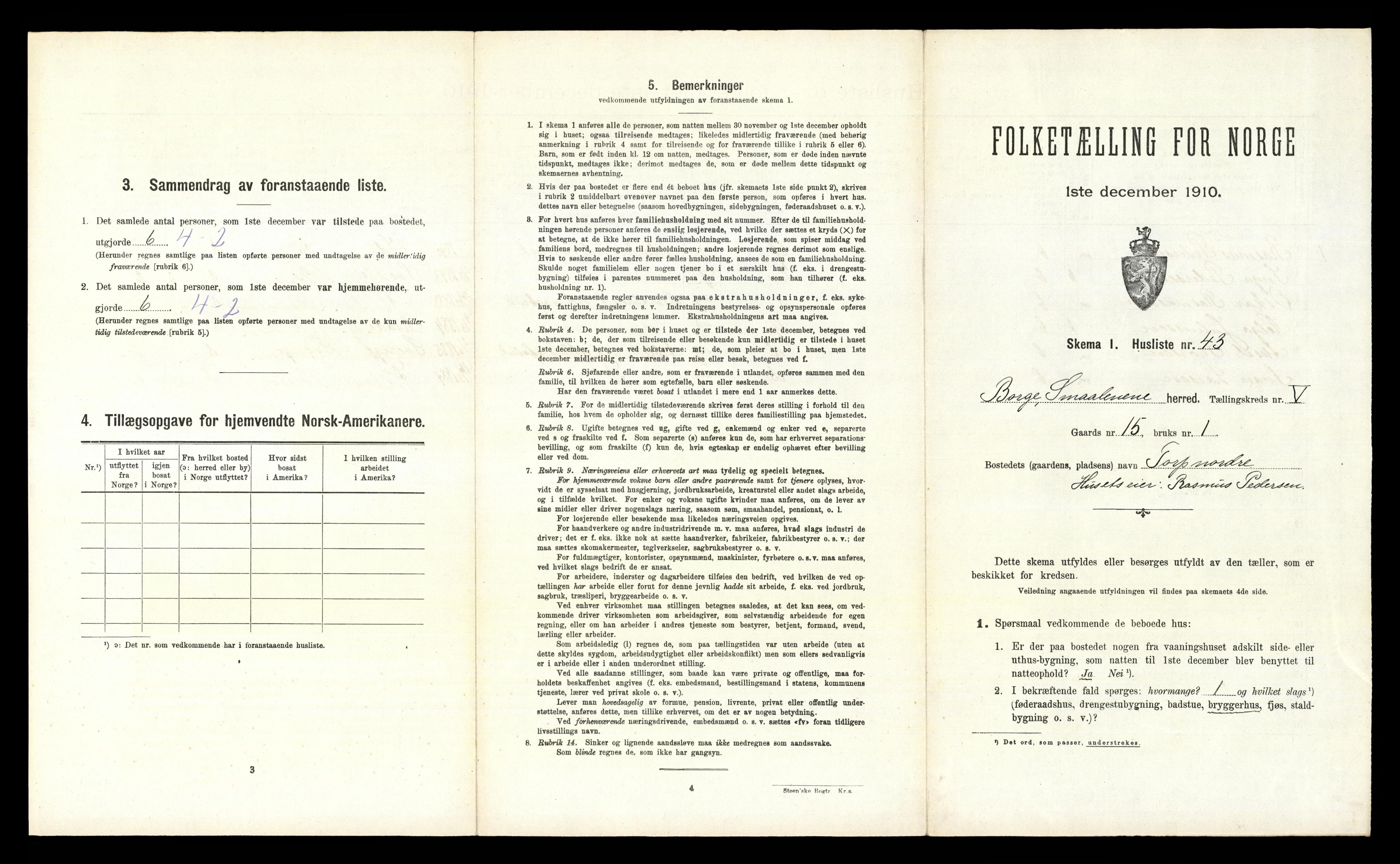 RA, 1910 census for Borge, 1910, p. 726