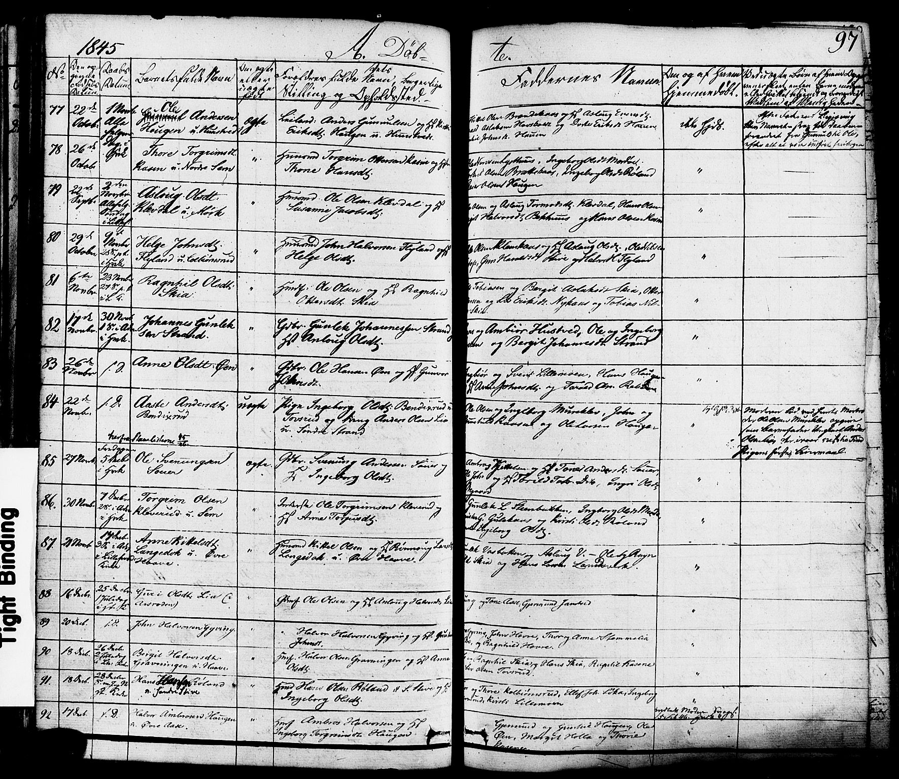 Heddal kirkebøker, SAKO/A-268/F/Fa/L0006: Parish register (official) no. I 6, 1837-1854, p. 97