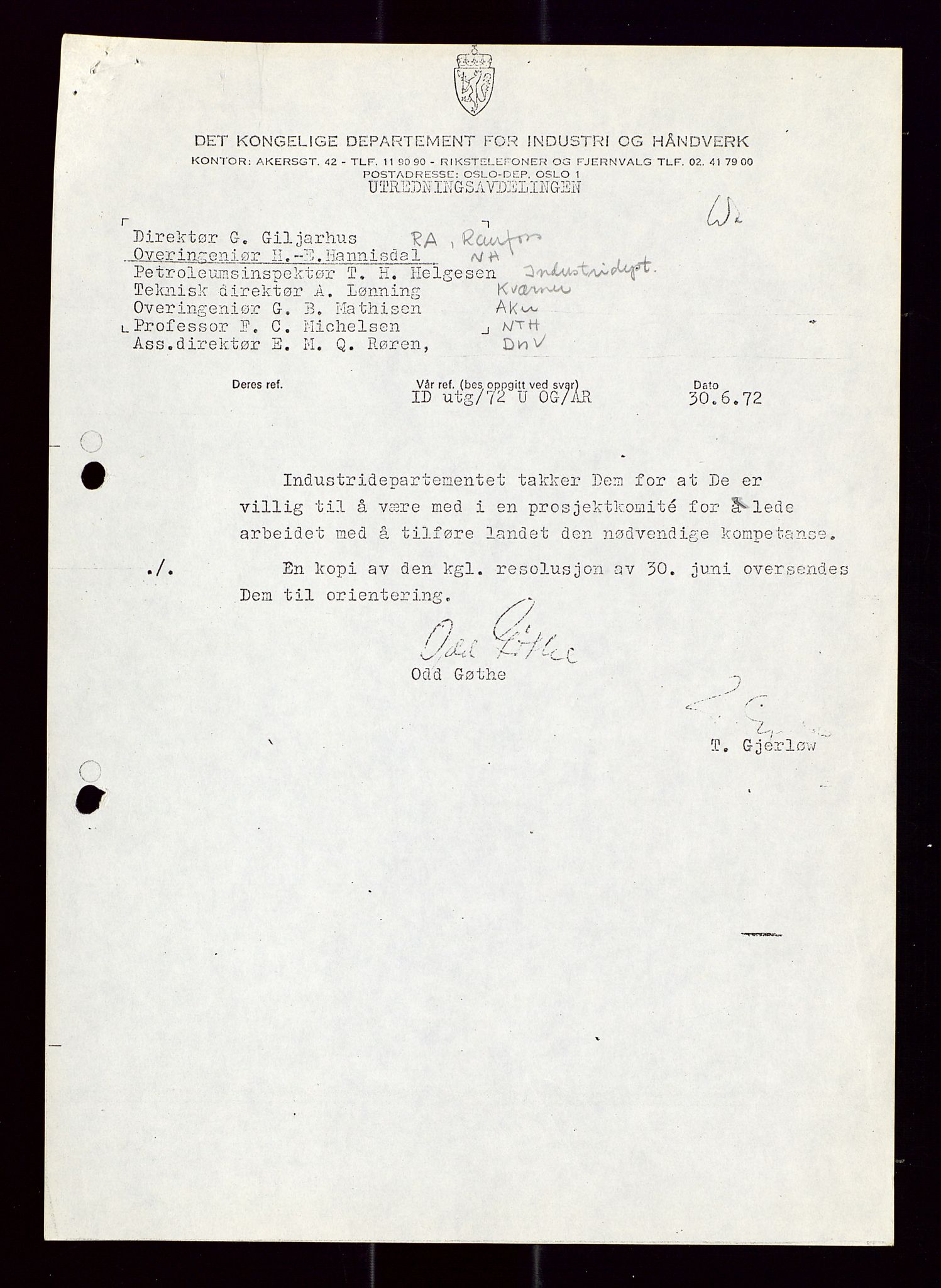 Industridepartementet, Oljekontoret, AV/SAST-A-101348/Di/L0002: DWP, måneds- kvartals- halvårs- og årsrapporter, økonomi, personell, div., 1972-1974, p. 108