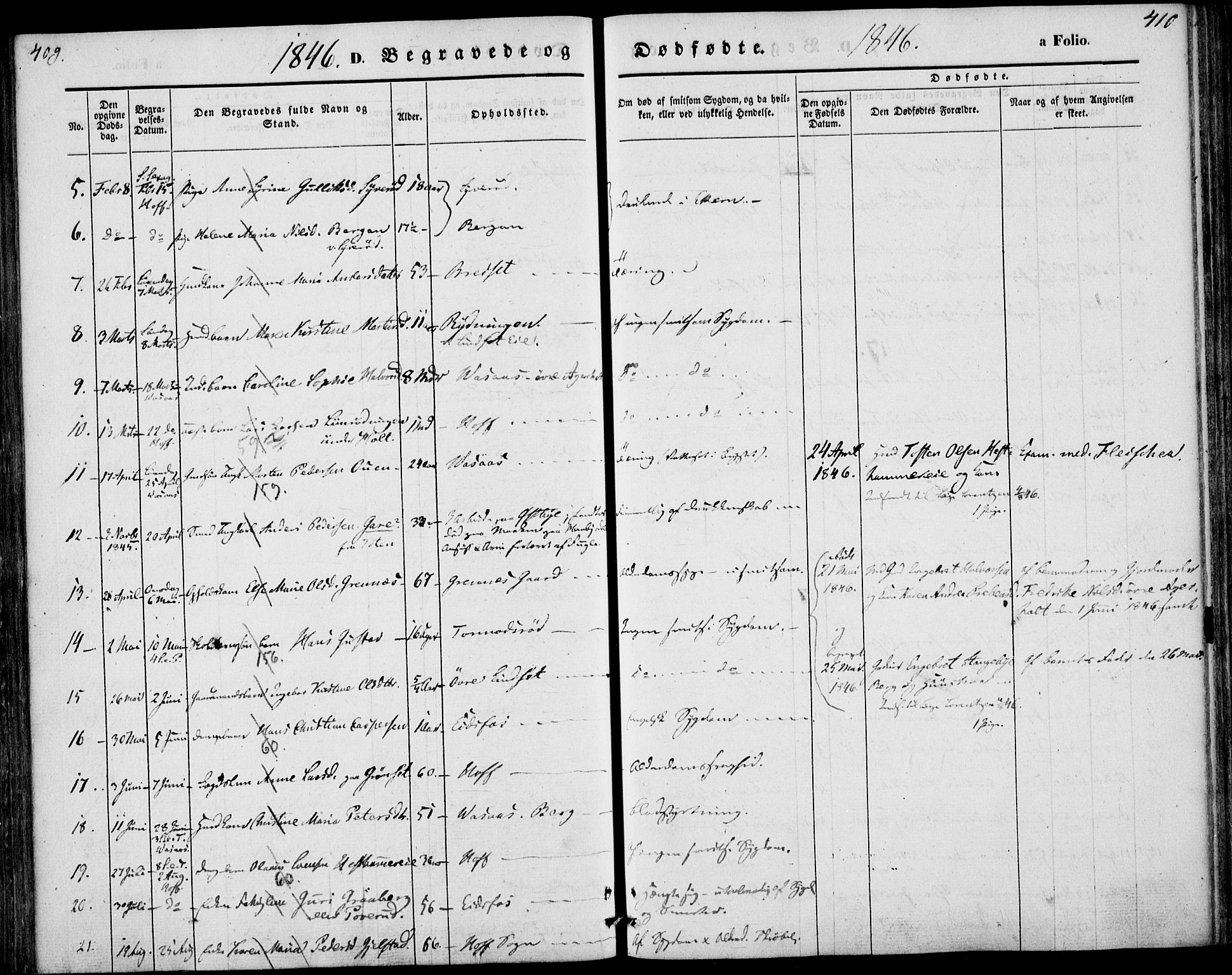 Hof kirkebøker, SAKO/A-64/F/Fa/L0005: Parish register (official) no. I 5, 1844-1851, p. 409-410