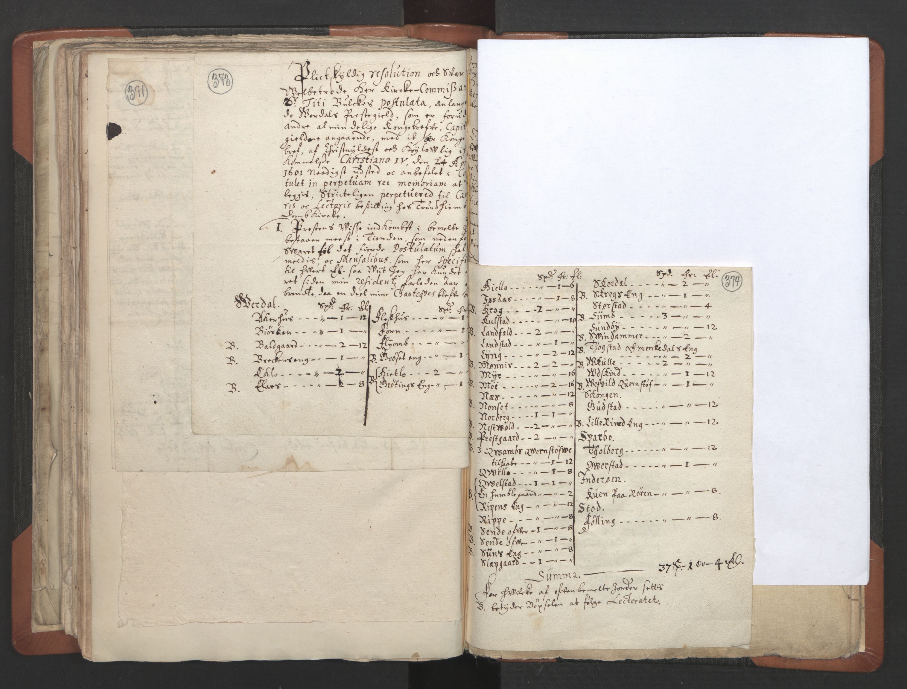 RA, Vicar's Census 1664-1666, no. 32: Innherad deanery, 1664-1666, p. 373-374