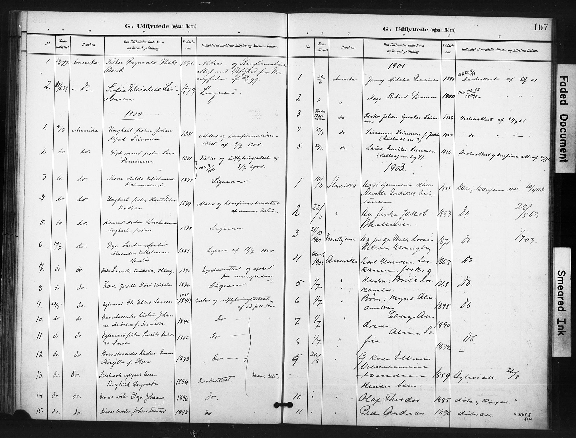 Vardø sokneprestkontor, SATØ/S-1332/H/Ha/L0011kirke: Parish register (official) no. 11, 1897-1911, p. 167
