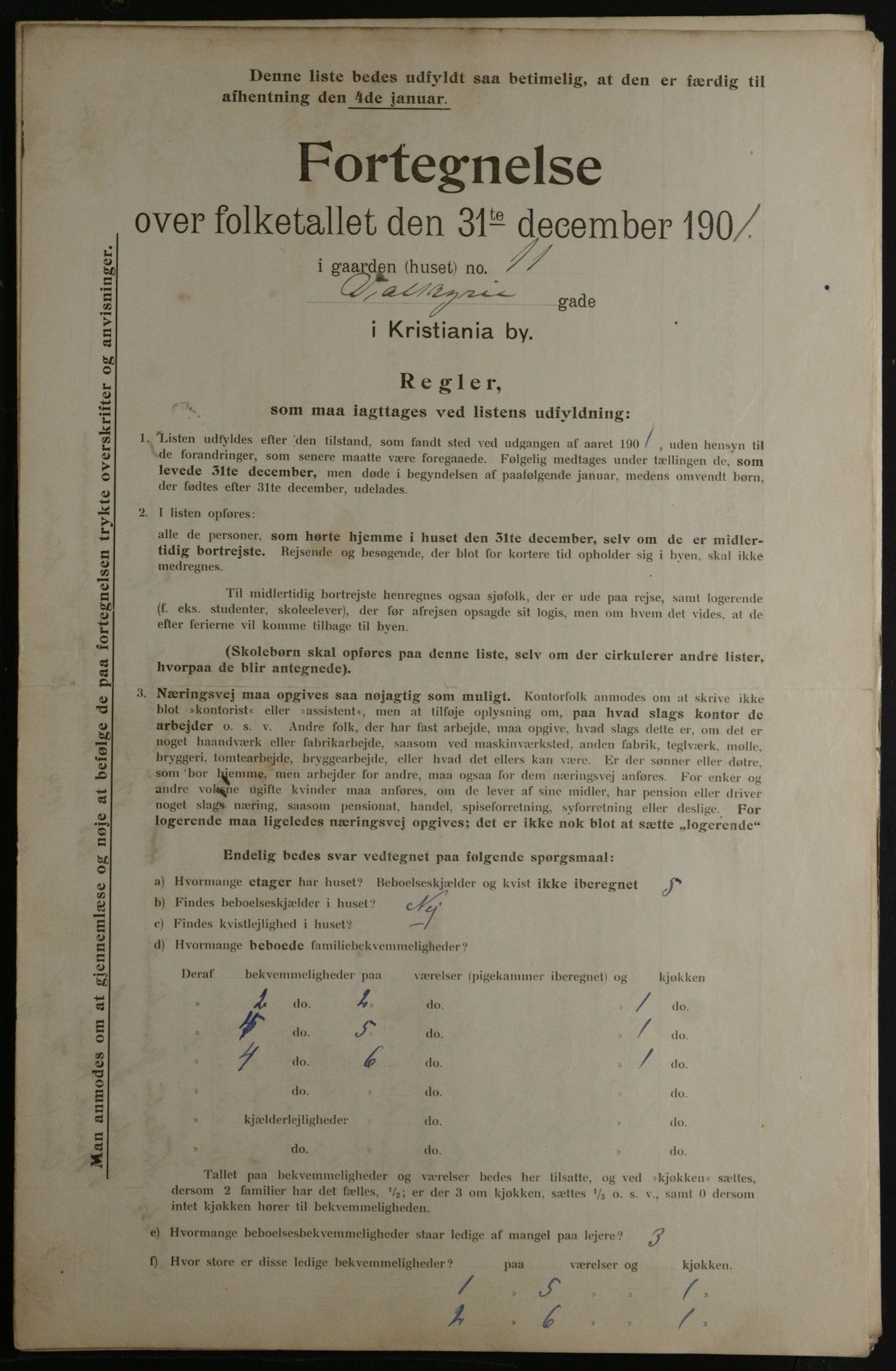 OBA, Municipal Census 1901 for Kristiania, 1901, p. 18681