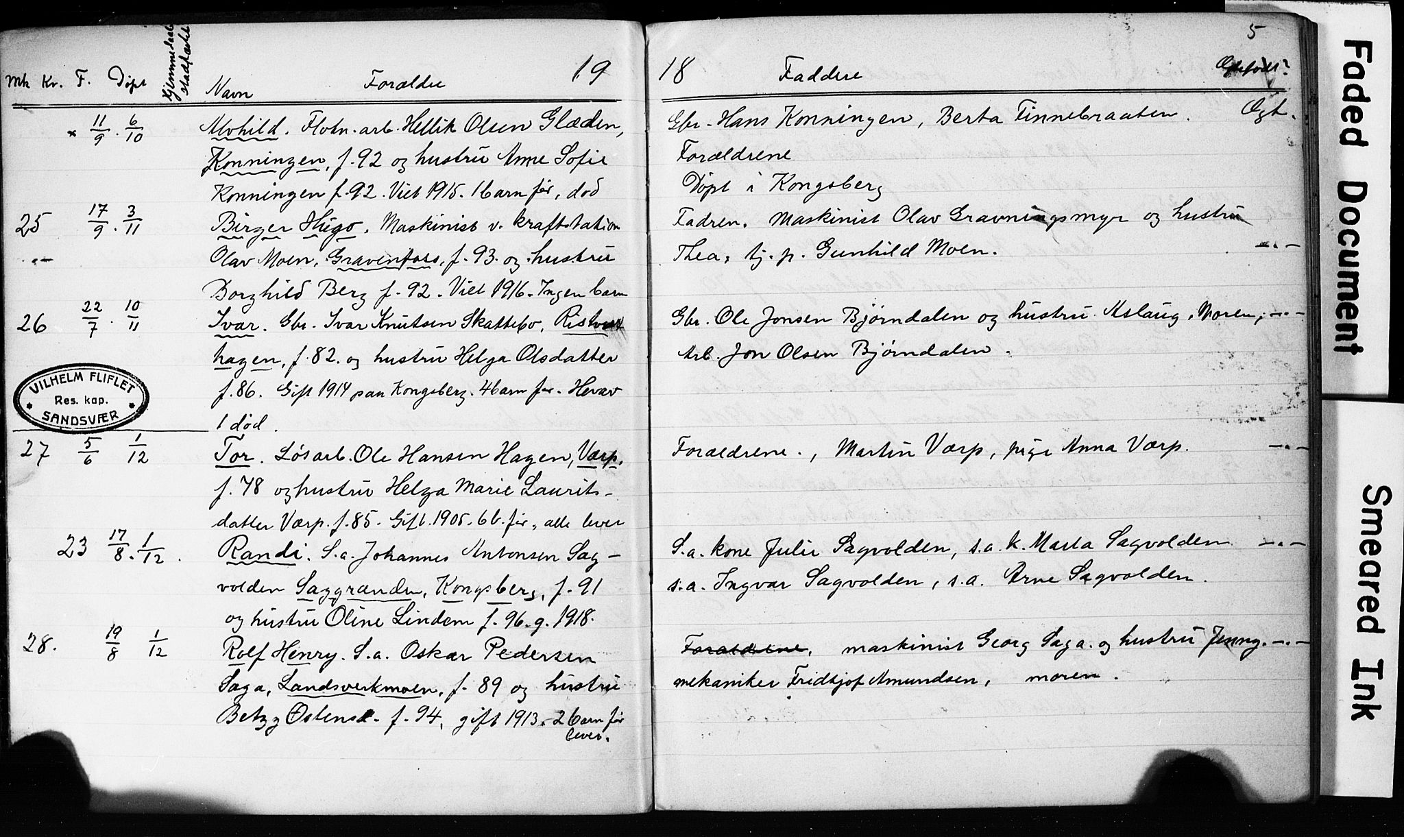 Sandsvær kirkebøker, AV/SAKO-A-244/G/Gd/L0004b: Parish register (copy) no. IV 4B, 1918-1925, p. 5