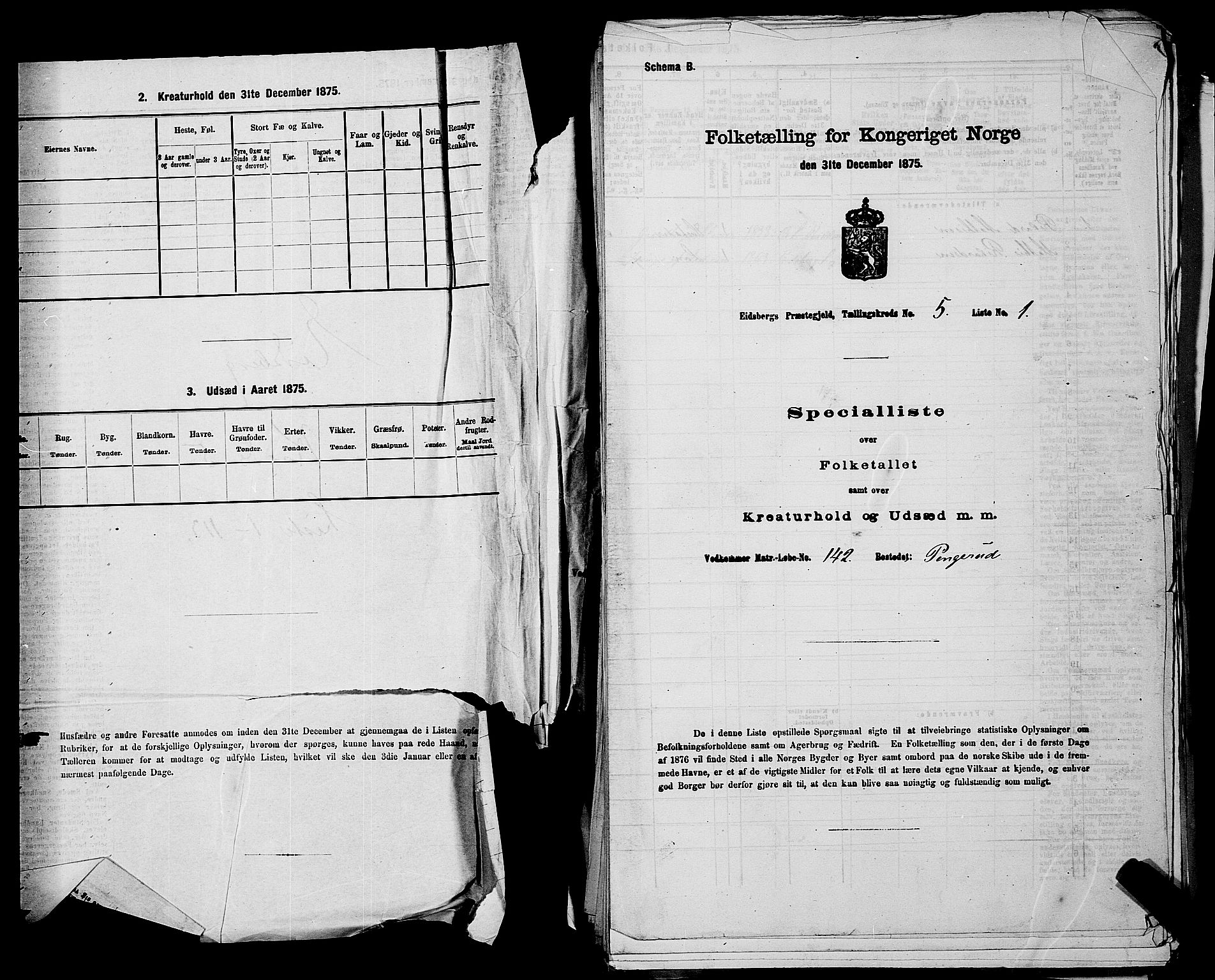 RA, 1875 census for 0125P Eidsberg, 1875, p. 900