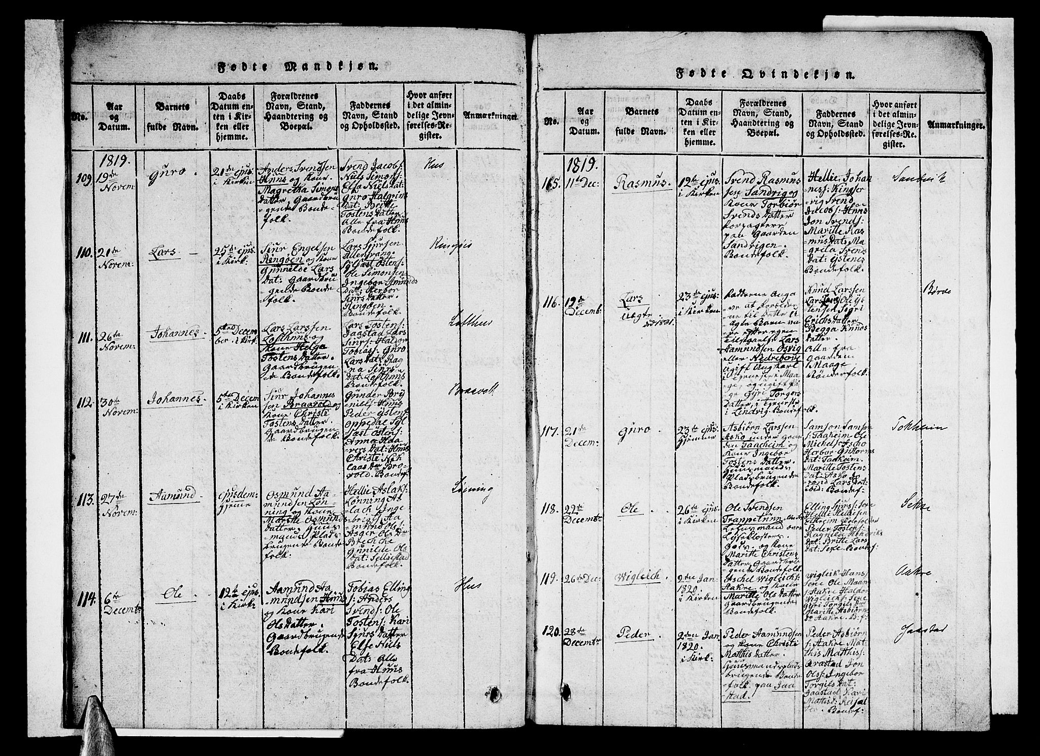 Ullensvang sokneprestembete, AV/SAB-A-78701/H/Haa: Parish register (official) no. A 9, 1819-1826